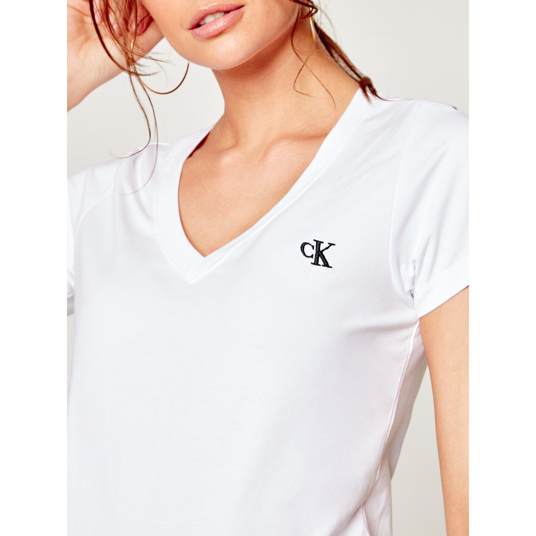 Calvin Klein Jeans T-Shirt J20J213716 Bílá Regular Fit - Pepit.cz