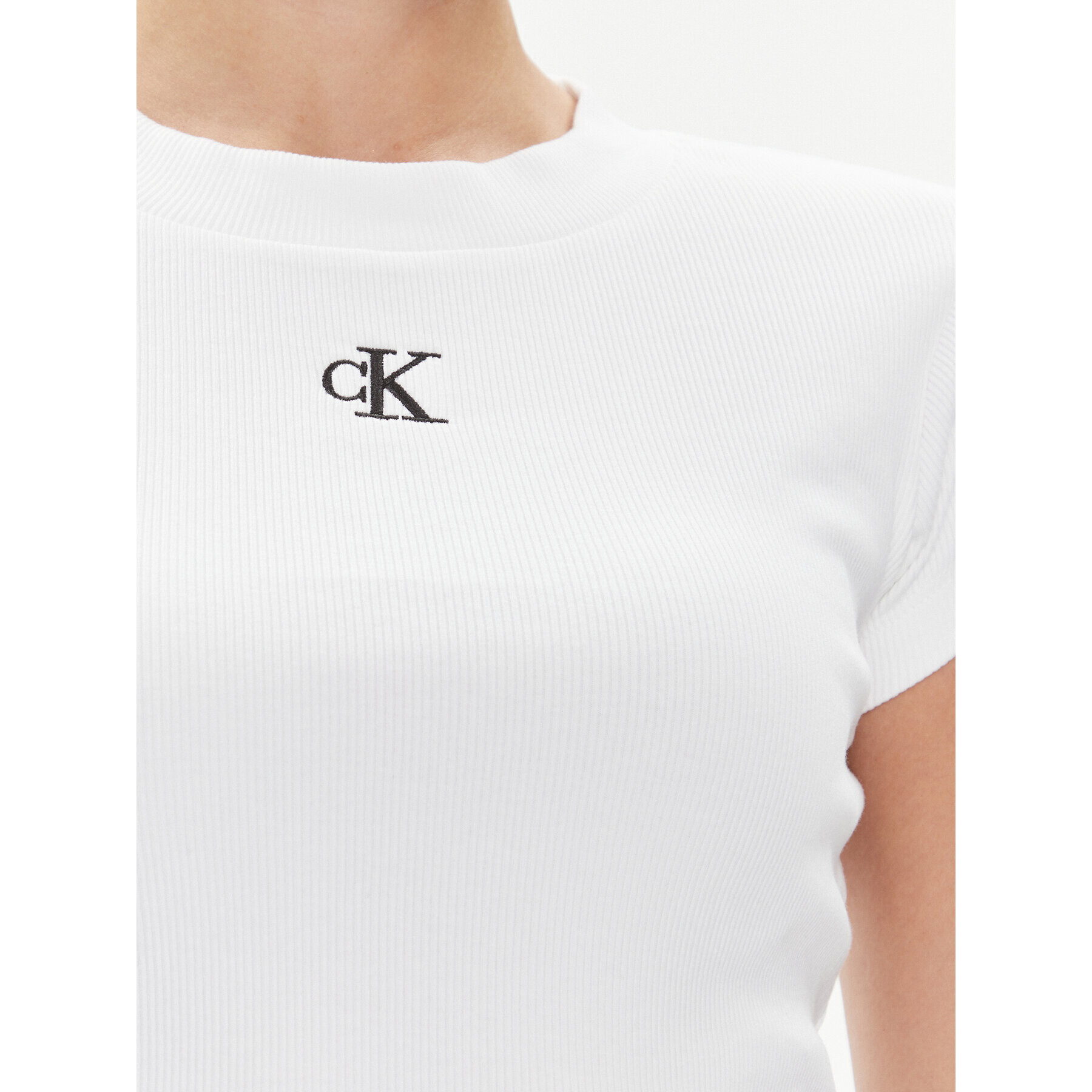 Calvin Klein Jeans T-Shirt J20J218337 Bílá Slim Fit - Pepit.cz