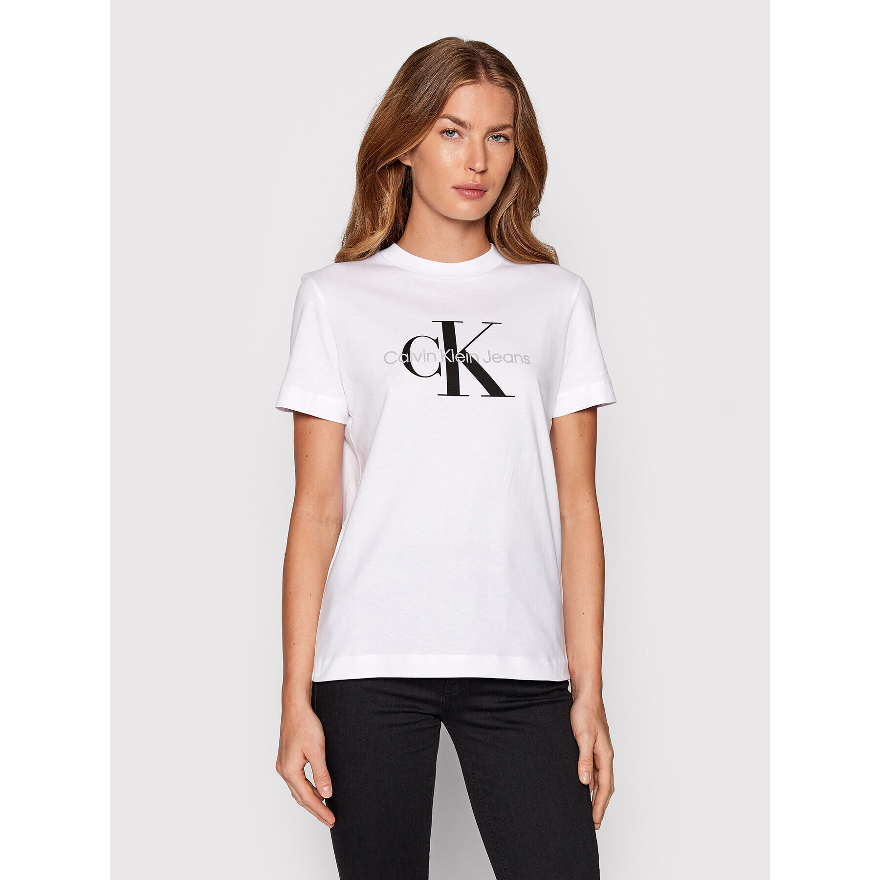 Calvin Klein Jeans T-Shirt J20J219142 Bílá Regular Fit - Pepit.cz