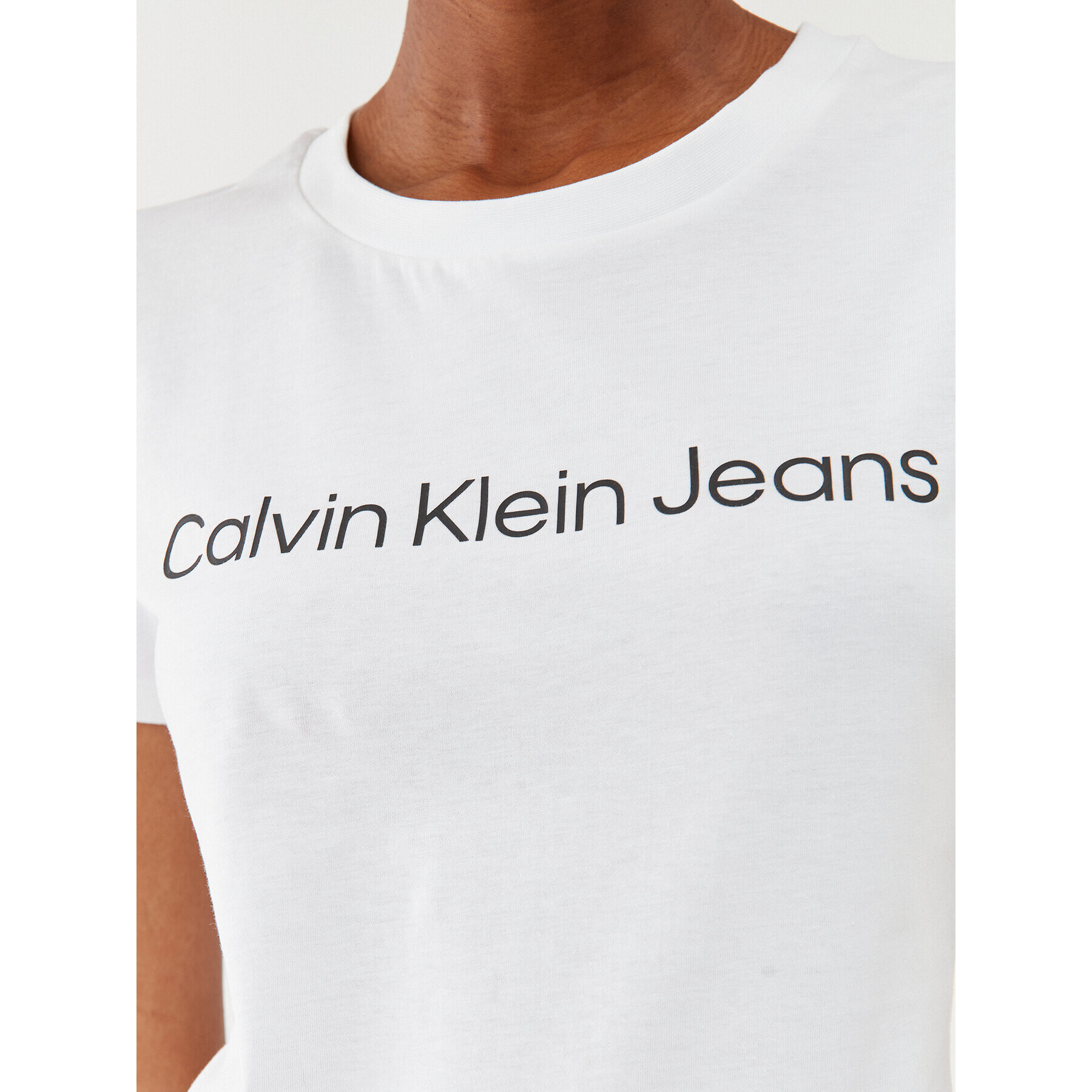 Calvin Klein Jeans T-Shirt J20J220253 Bílá Slim Fit - Pepit.cz