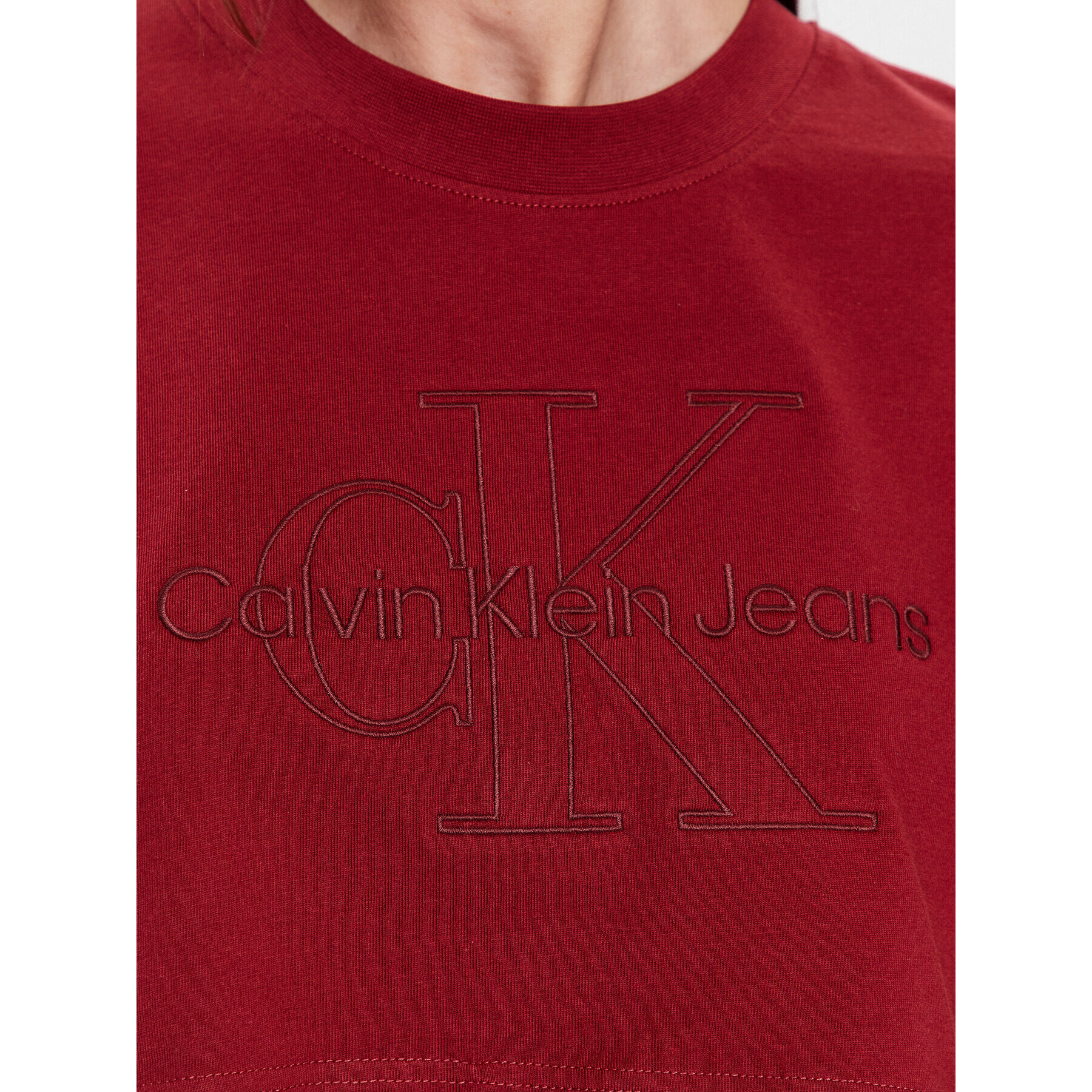 Calvin Klein Jeans T-Shirt J20J221048 Bordó Regular Fit - Pepit.cz