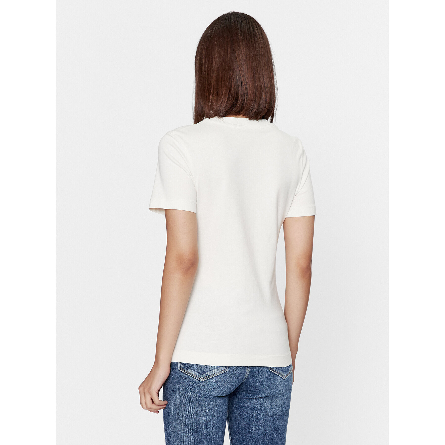 Calvin Klein Jeans T-Shirt J20J221426 Écru Regular Fit - Pepit.cz