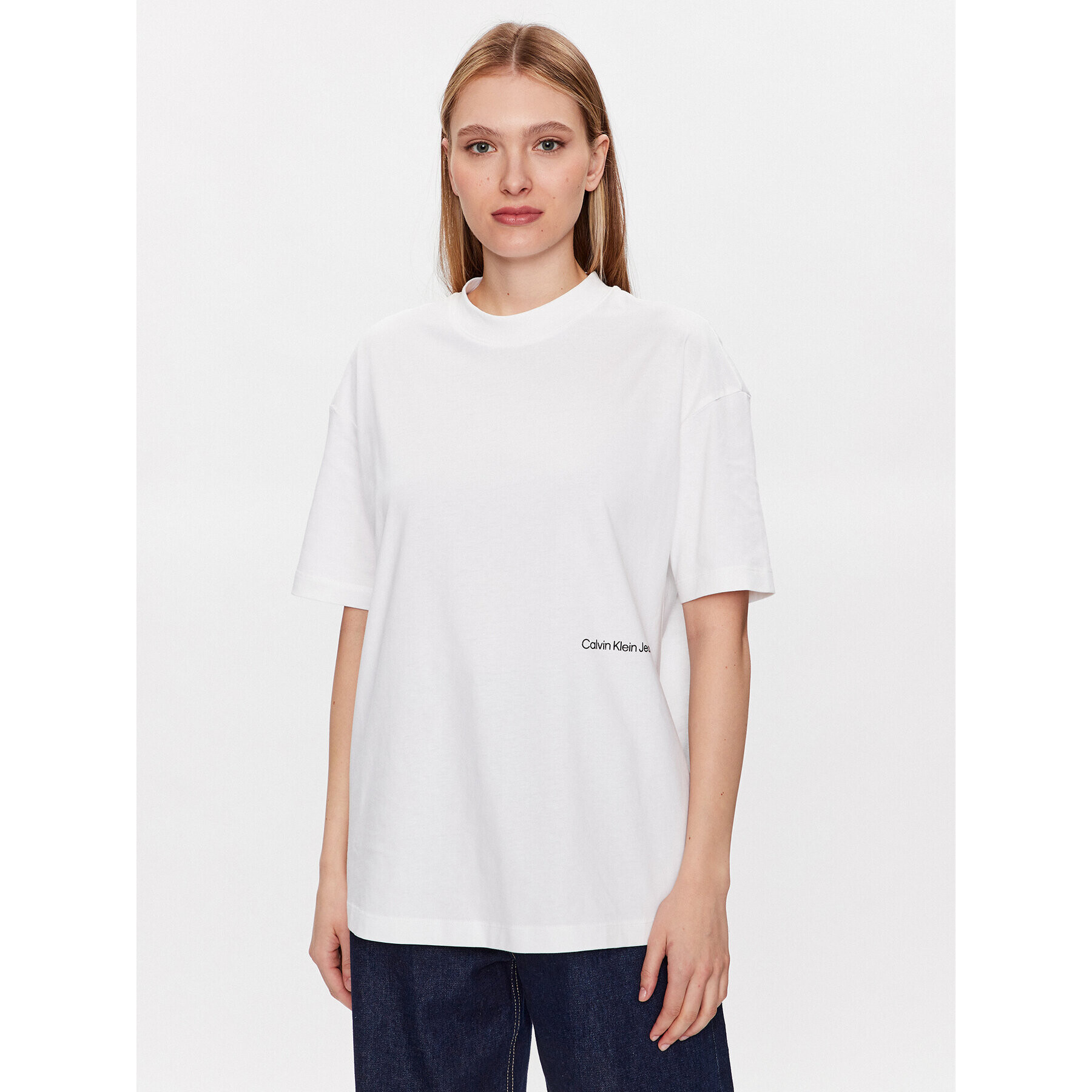 Calvin Klein Jeans T-Shirt J20J221629 Bílá Regular Fit - Pepit.cz