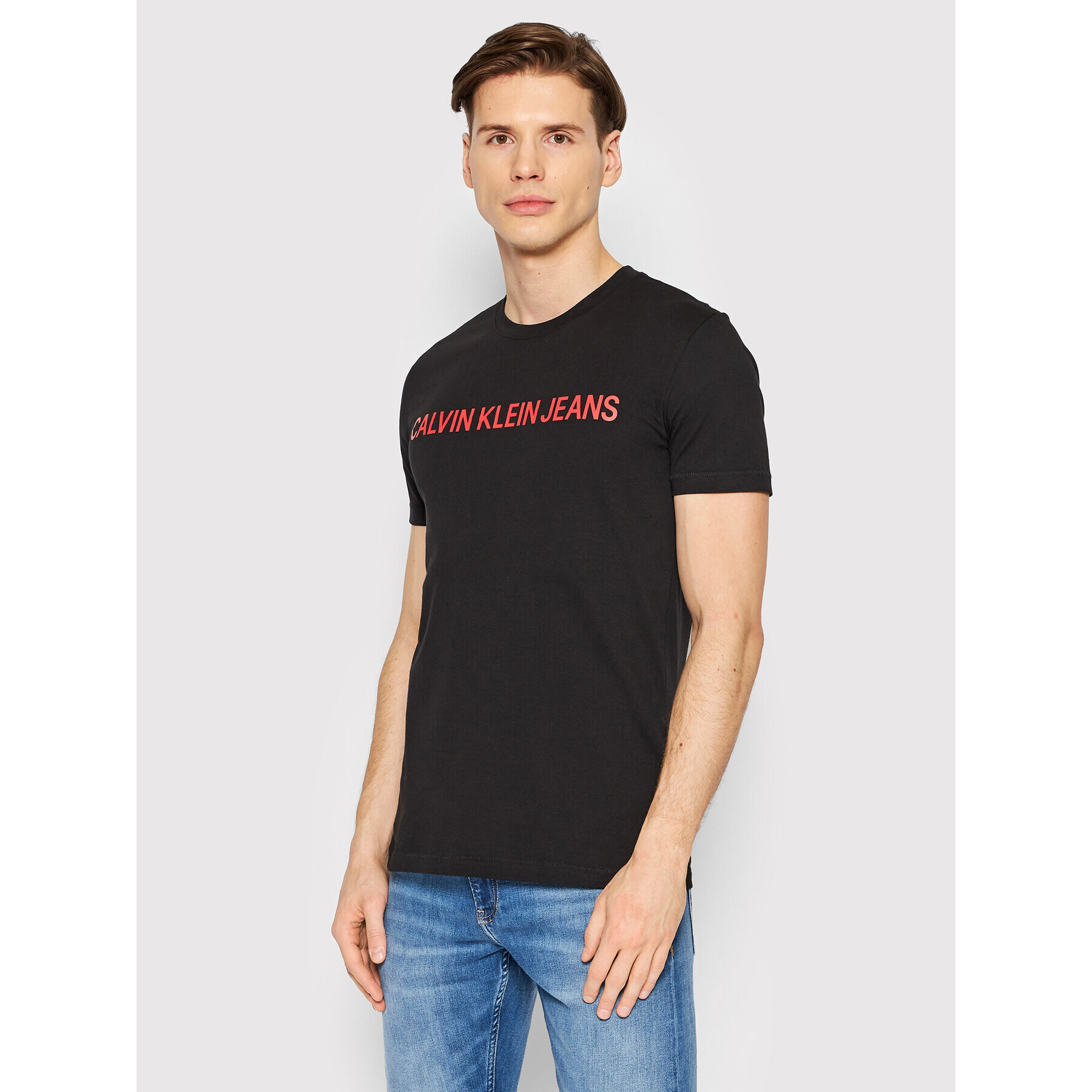 Calvin Klein Jeans T-Shirt J30J307856 Černá Regular Fit - Pepit.cz