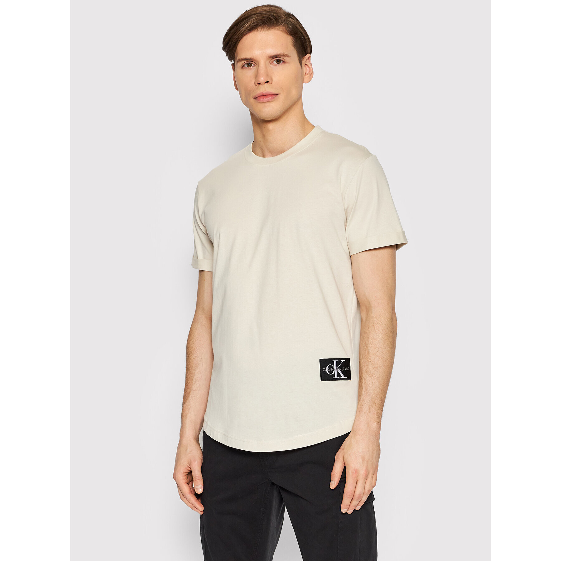 Calvin Klein Jeans T-Shirt J30J315319 Béžová Regular Fit - Pepit.cz