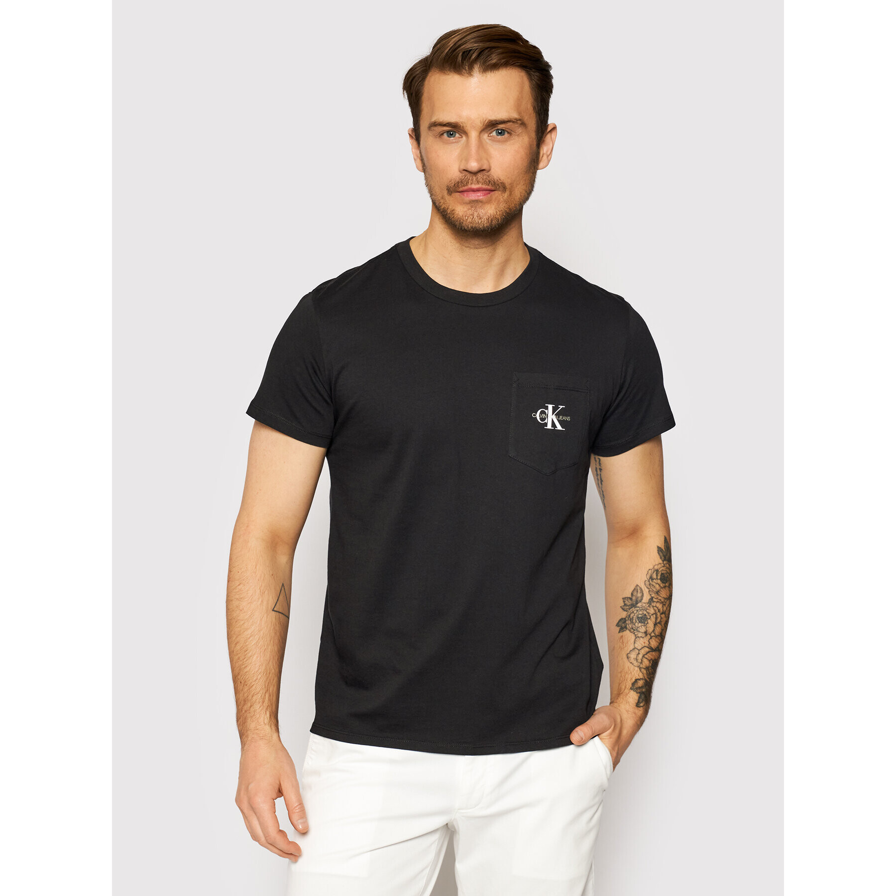 Calvin Klein Jeans T-Shirt J30J317294 Černá Slim Fit - Pepit.cz