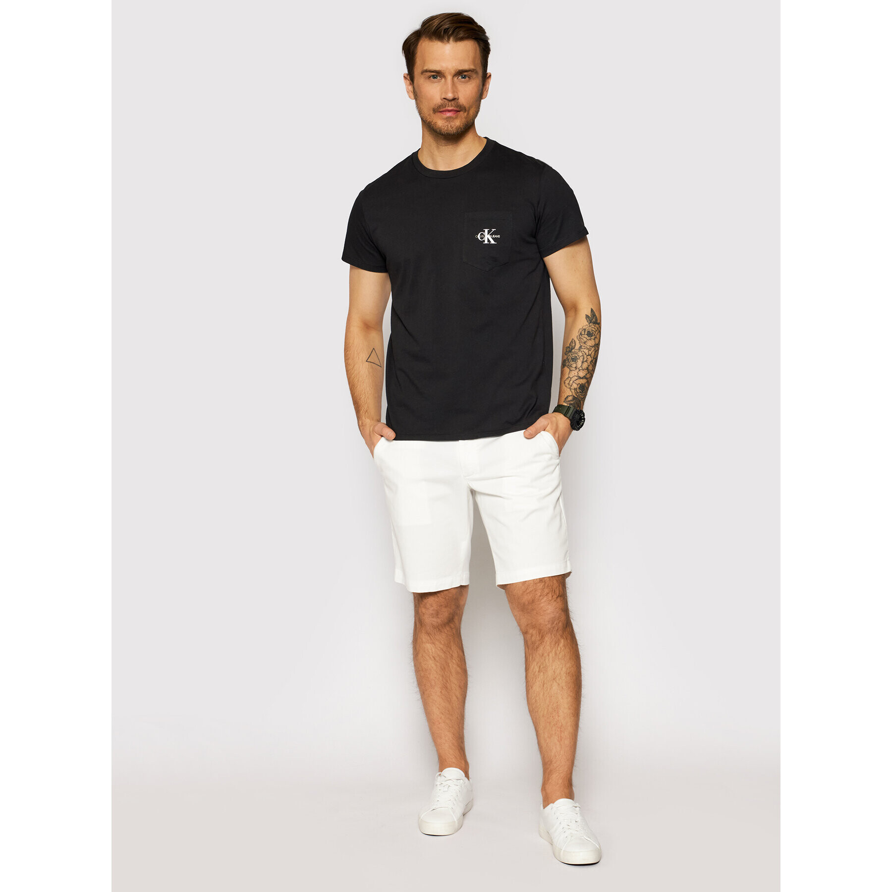 Calvin Klein Jeans T-Shirt J30J317294 Černá Slim Fit - Pepit.cz