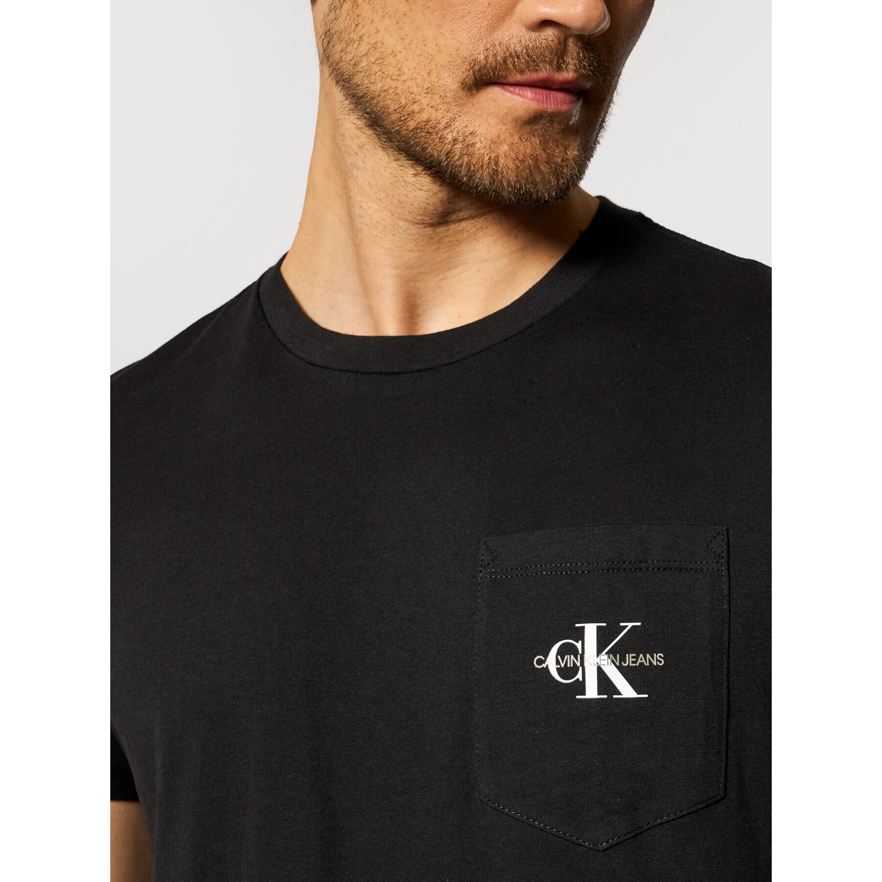 Calvin Klein Jeans T-Shirt J30J317294 Černá Slim Fit - Pepit.cz