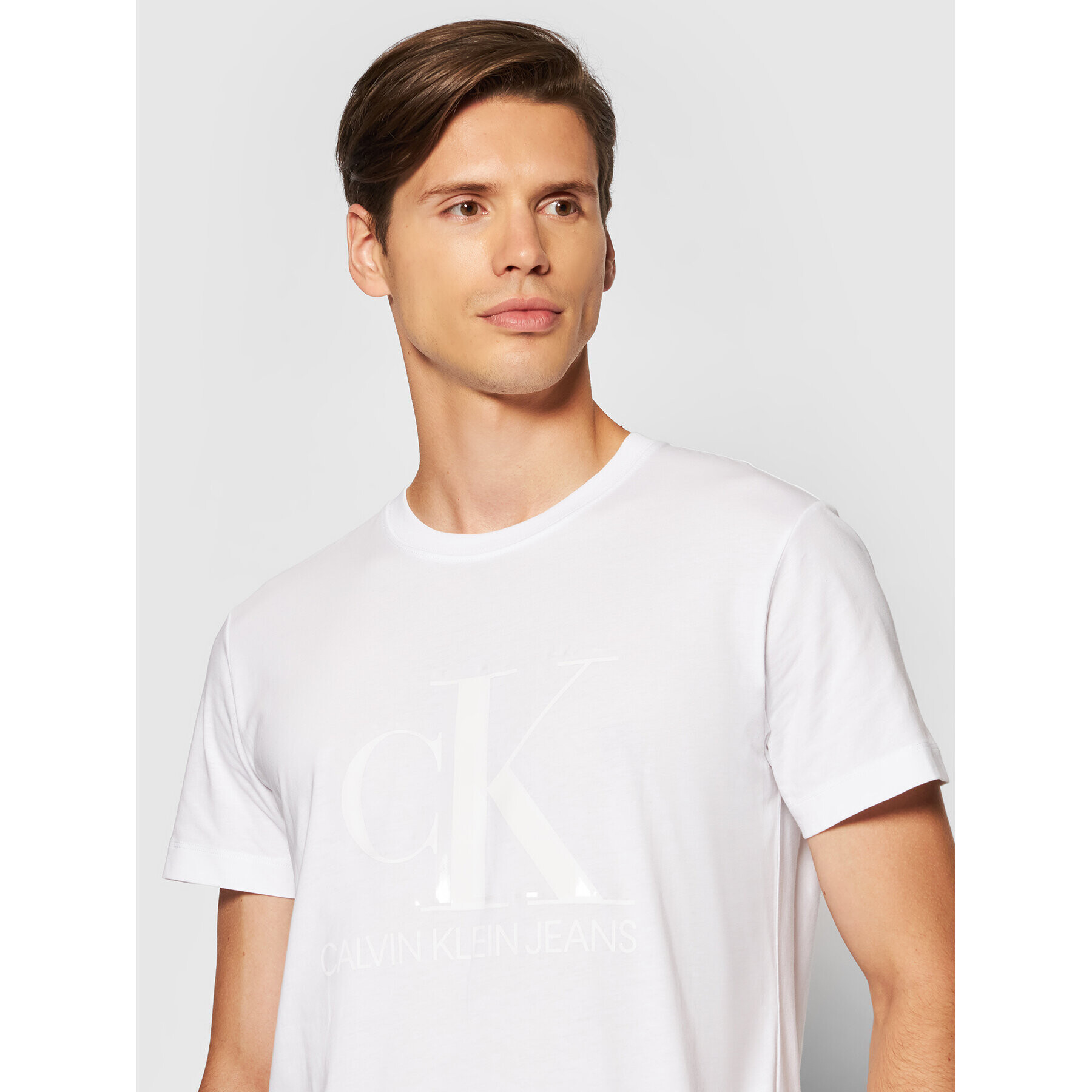 Calvin Klein Jeans T-Shirt J30J317508 Bílá Regular Fit - Pepit.cz