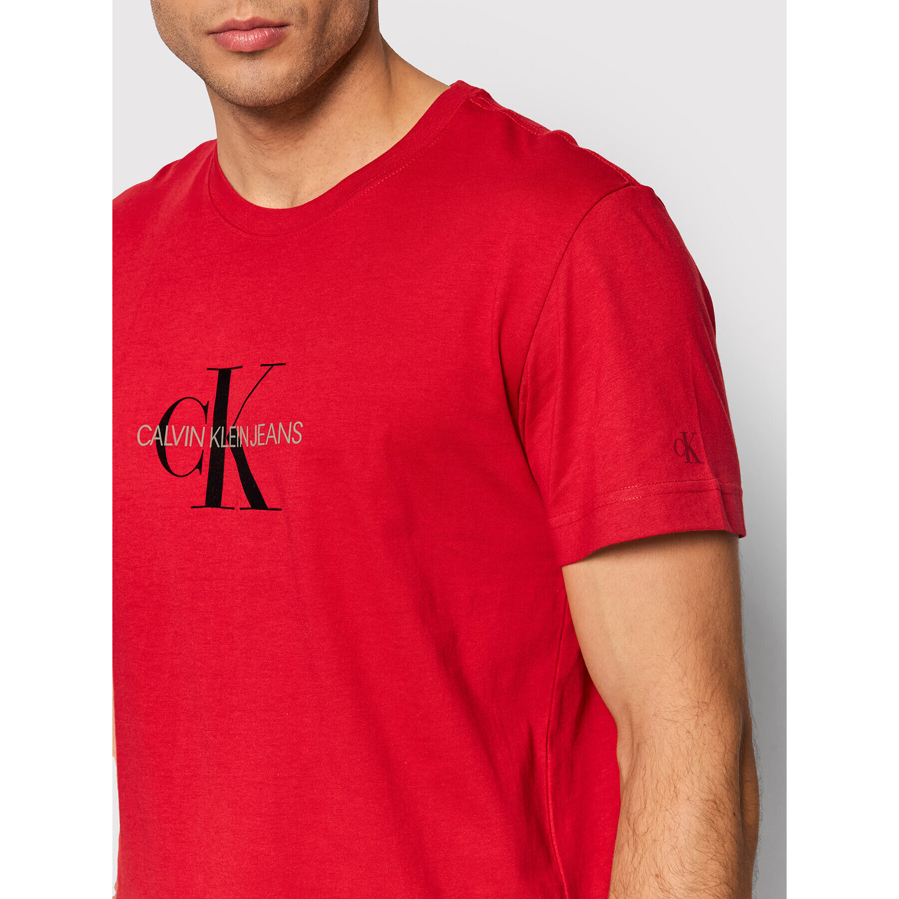 Calvin Klein Jeans T-Shirt J30J318691 Červená Regular Fit - Pepit.cz