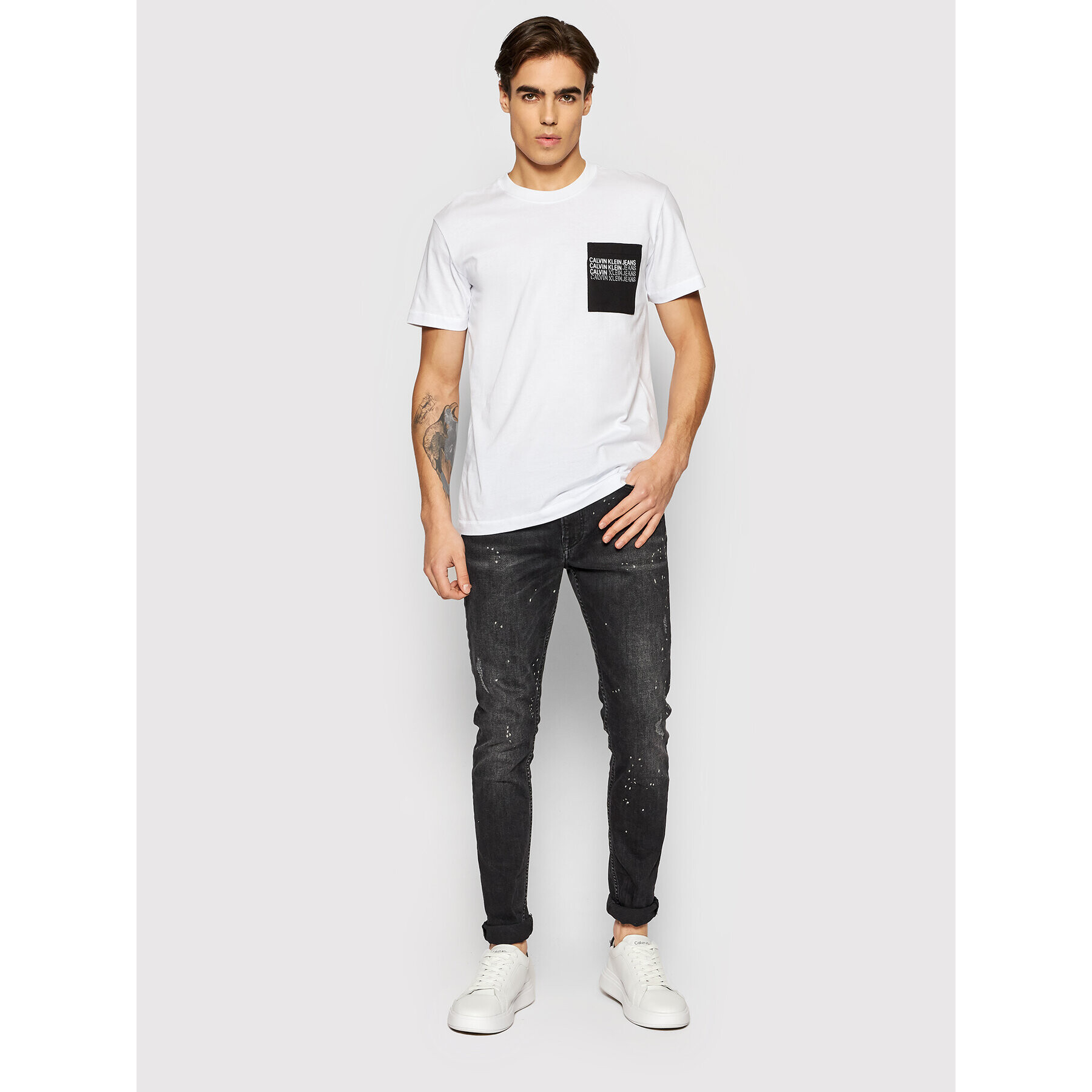 Calvin Klein Jeans T-Shirt J30J319293 Bílá Regular Fit - Pepit.cz