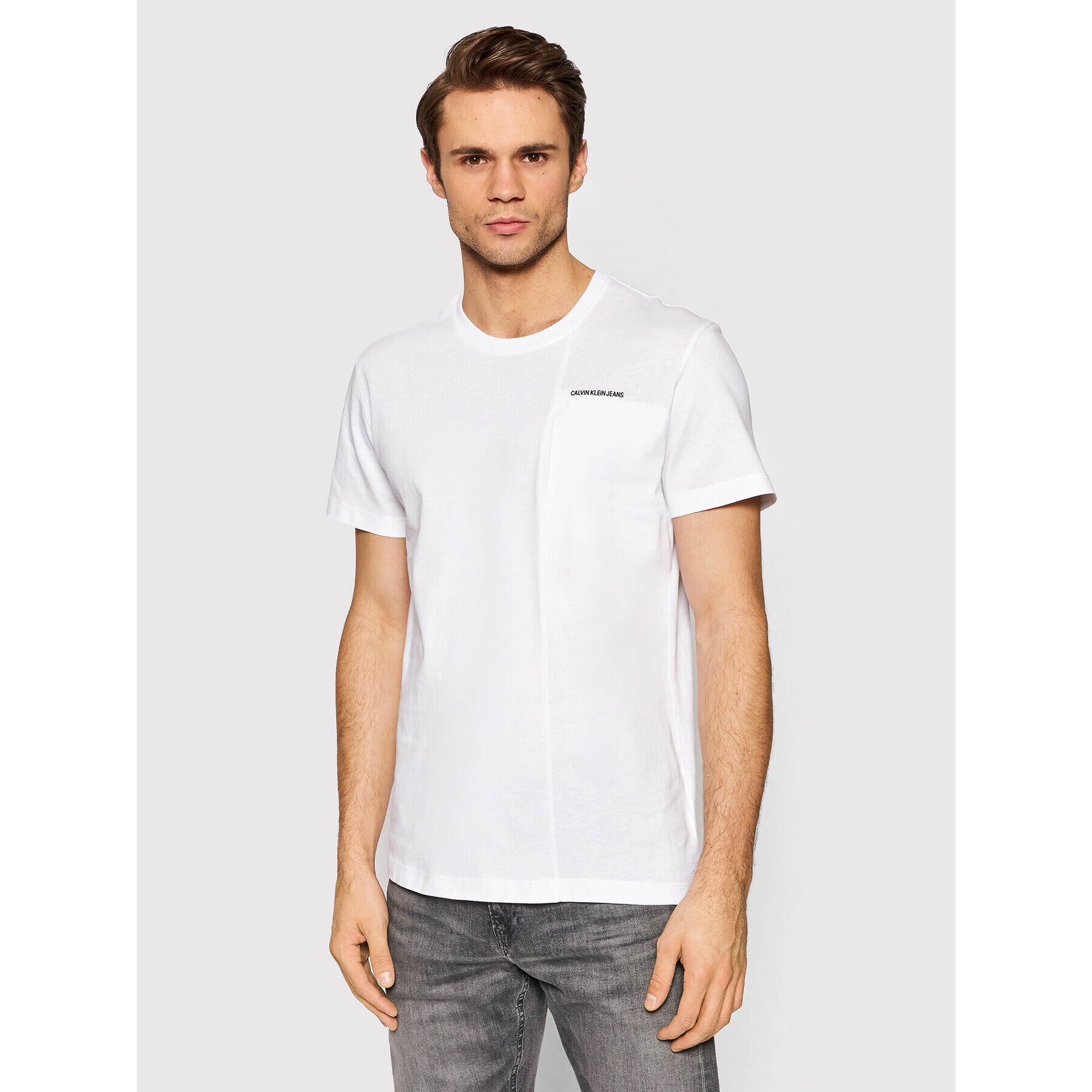 Calvin Klein Jeans T-Shirt J30J319637 Bílá Regular Fit - Pepit.cz