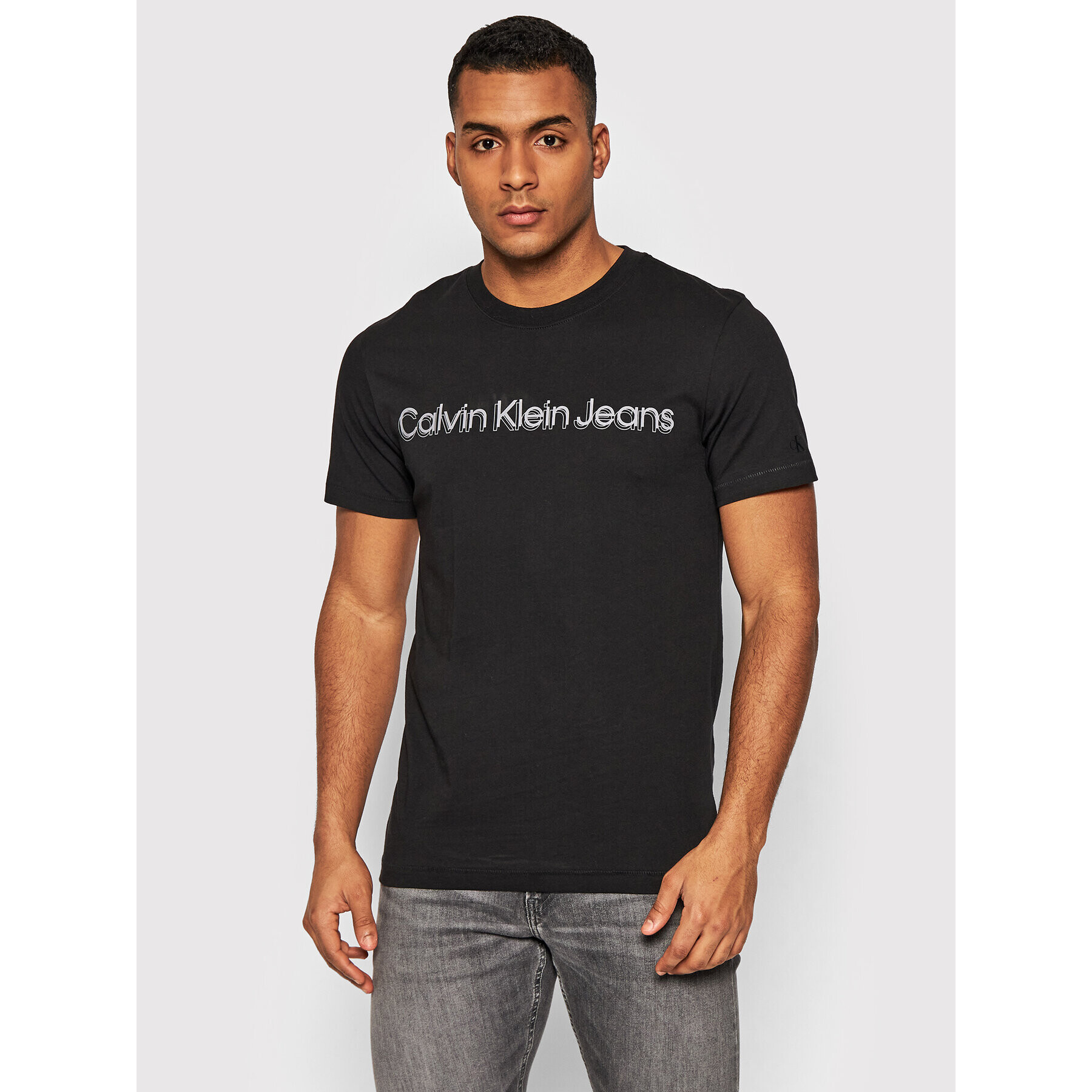 Calvin Klein Jeans T-Shirt J30J319714 Černá Slim Fit - Pepit.cz