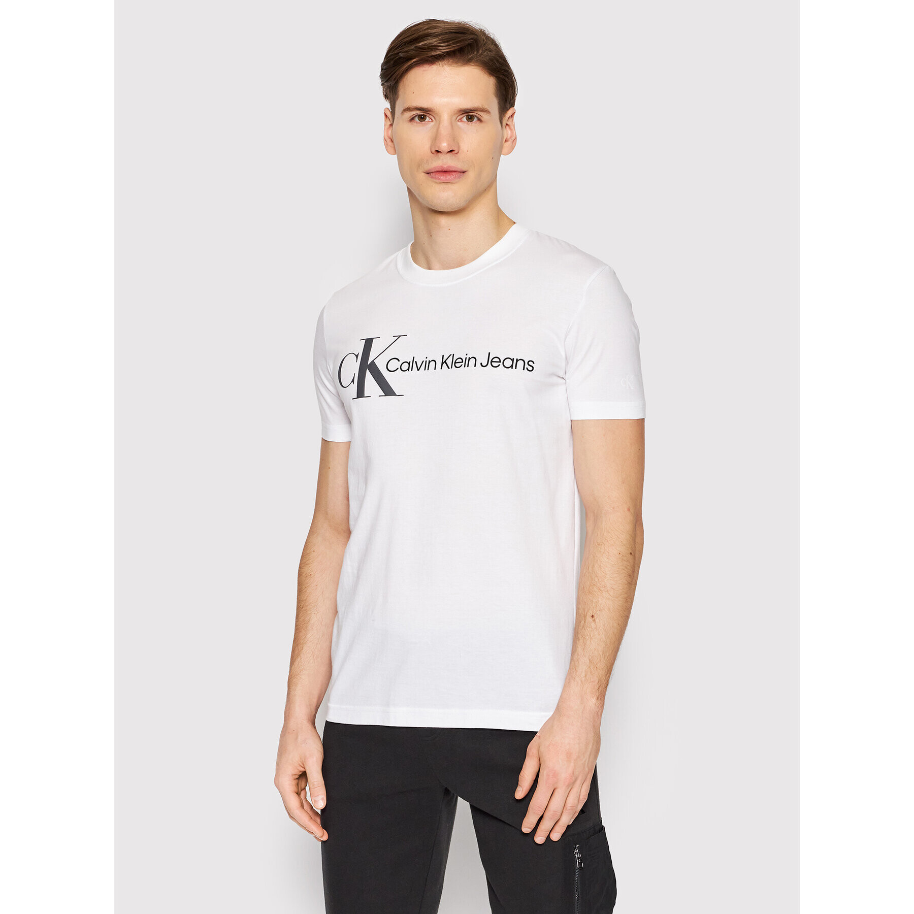 Calvin Klein Jeans T-Shirt J30J319717 Bílá Regular Fit - Pepit.cz