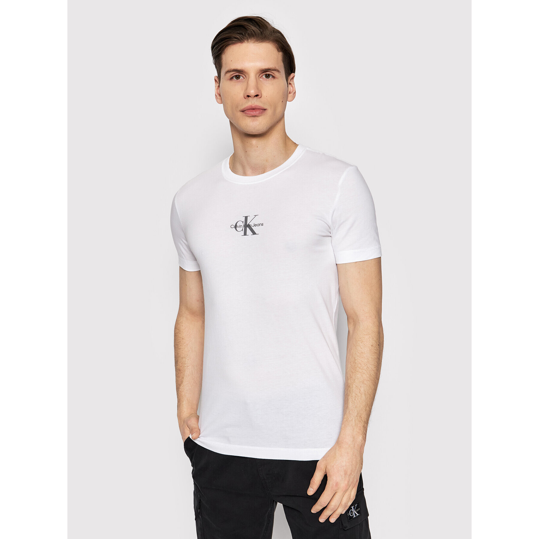 Calvin Klein Jeans T-Shirt J30J319877 Bílá Regular Fit - Pepit.cz