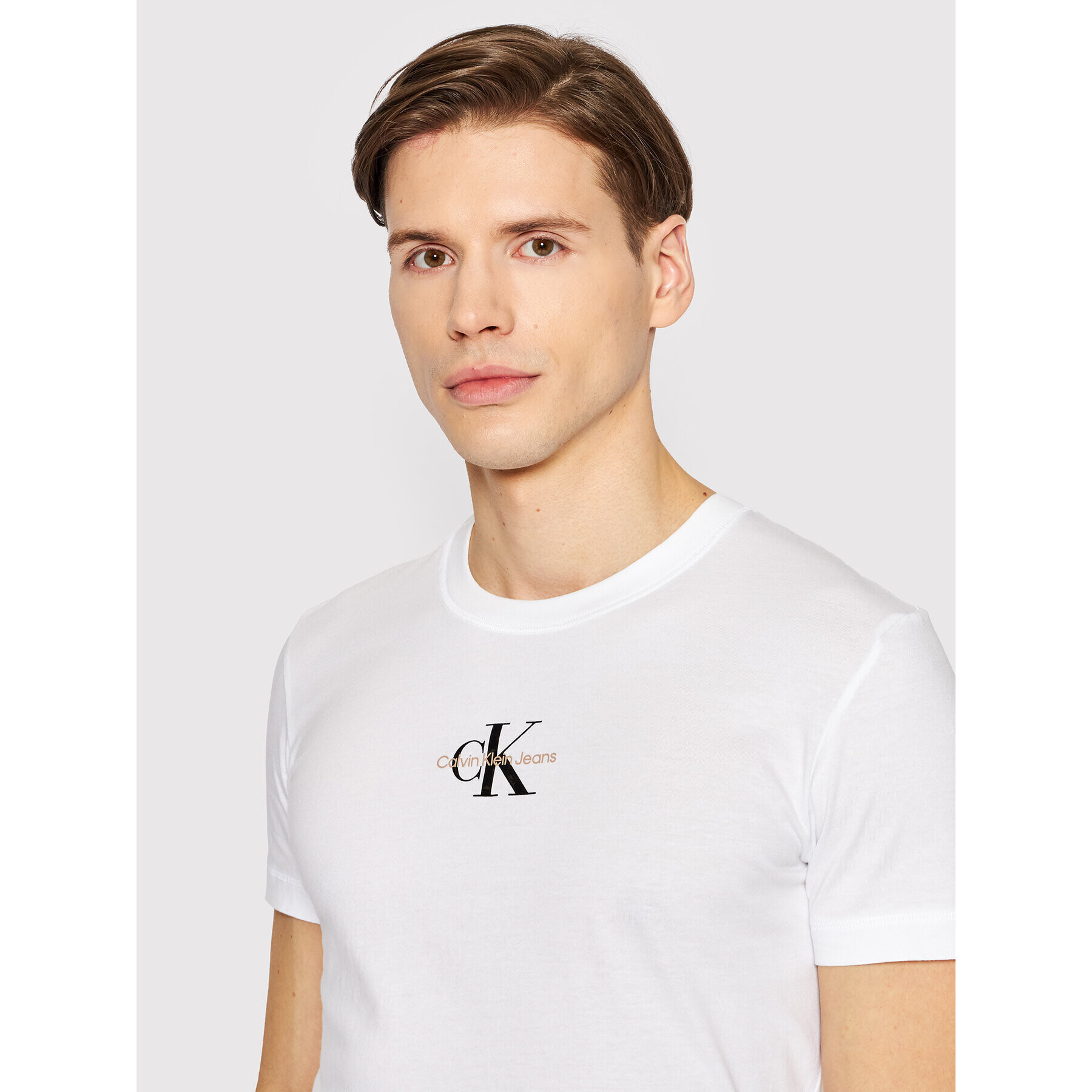 Calvin Klein Jeans T-Shirt J30J319877 Bílá Regular Fit - Pepit.cz