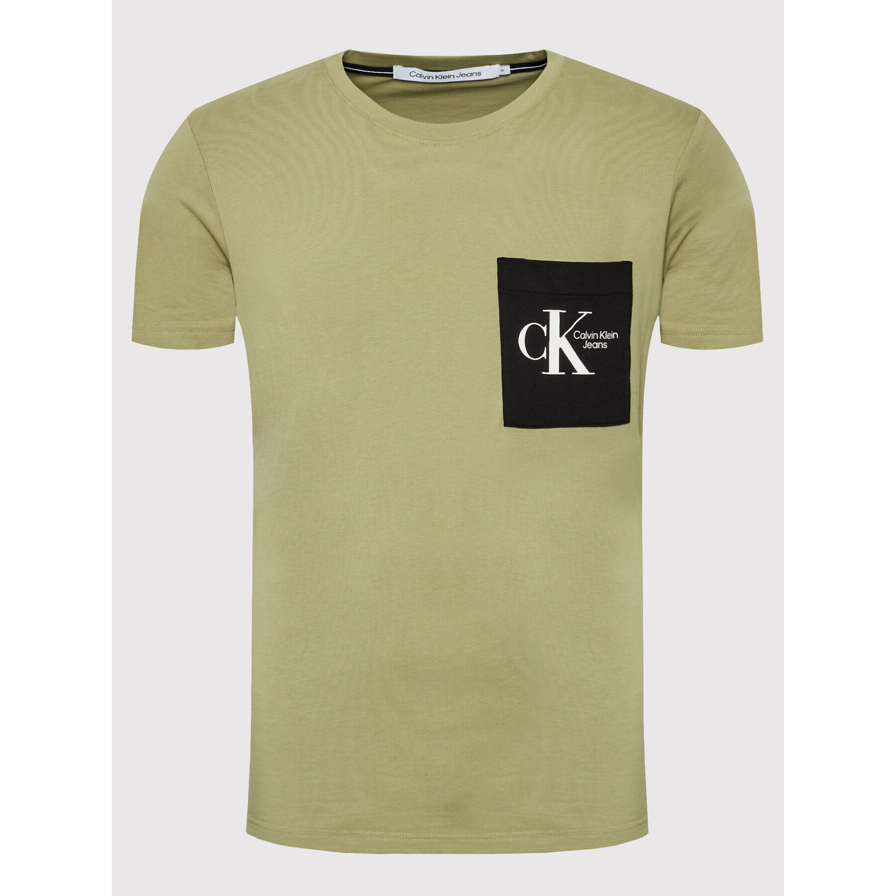 Calvin Klein Jeans T-Shirt J30J320192 Zelená Regular Fit - Pepit.cz