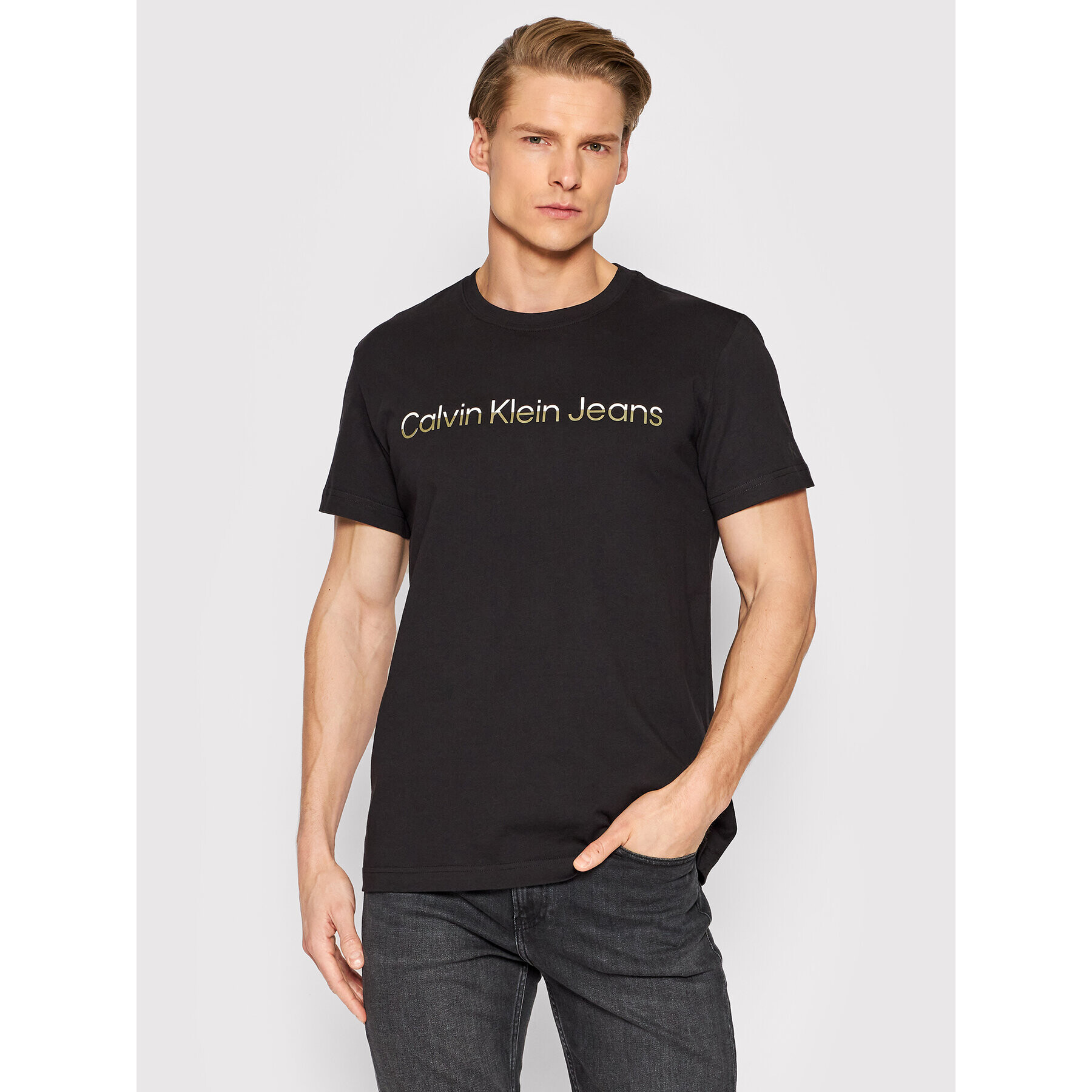 Calvin Klein Jeans T-Shirt J30J320194 Černá Regular Fit - Pepit.cz