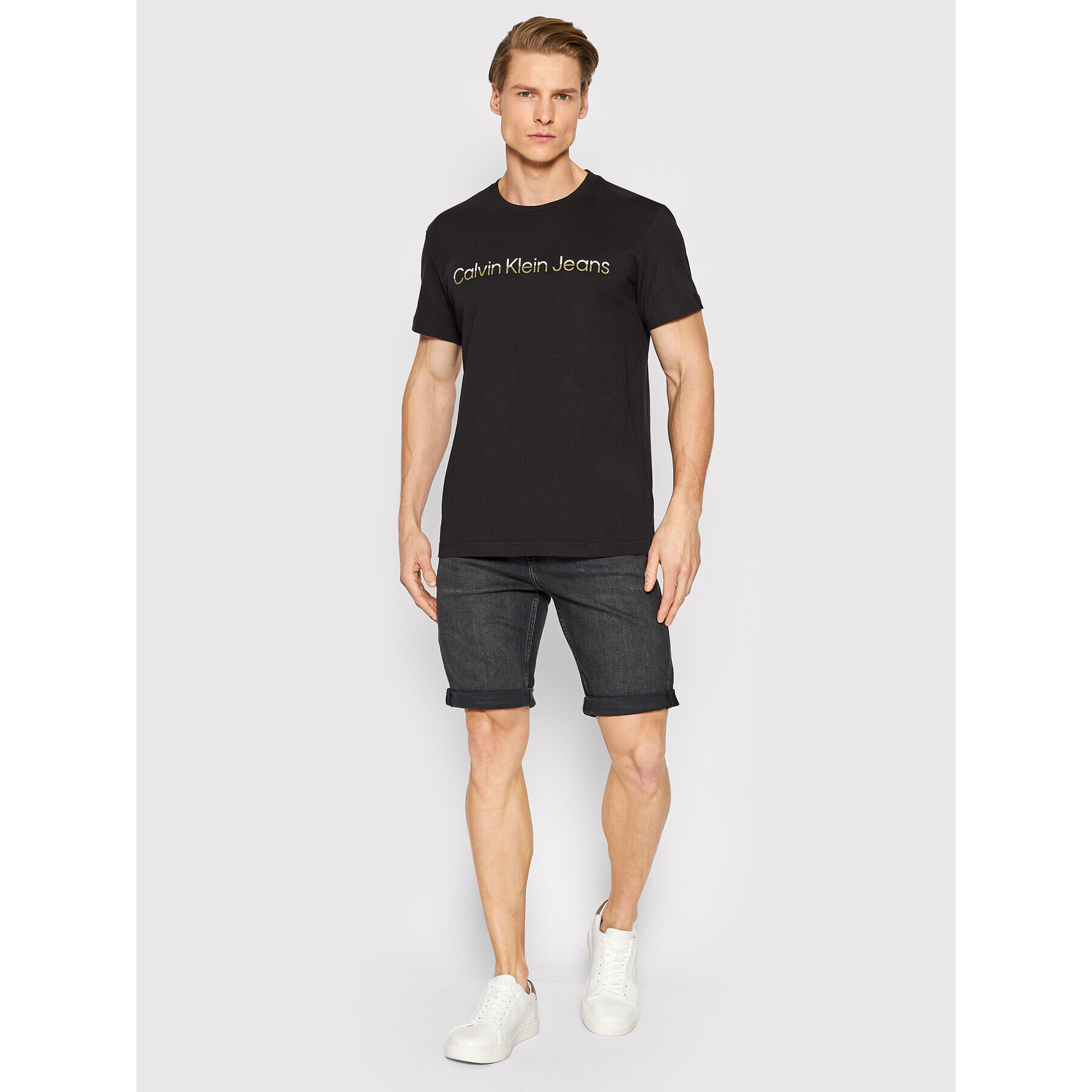 Calvin Klein Jeans T-Shirt J30J320194 Černá Regular Fit - Pepit.cz