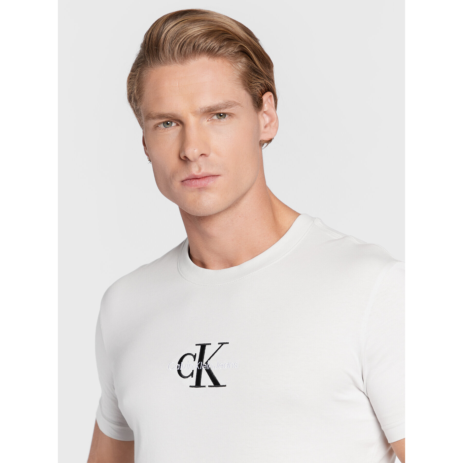 Calvin Klein Jeans T-Shirt J30J320855 Šedá Slim Fit - Pepit.cz