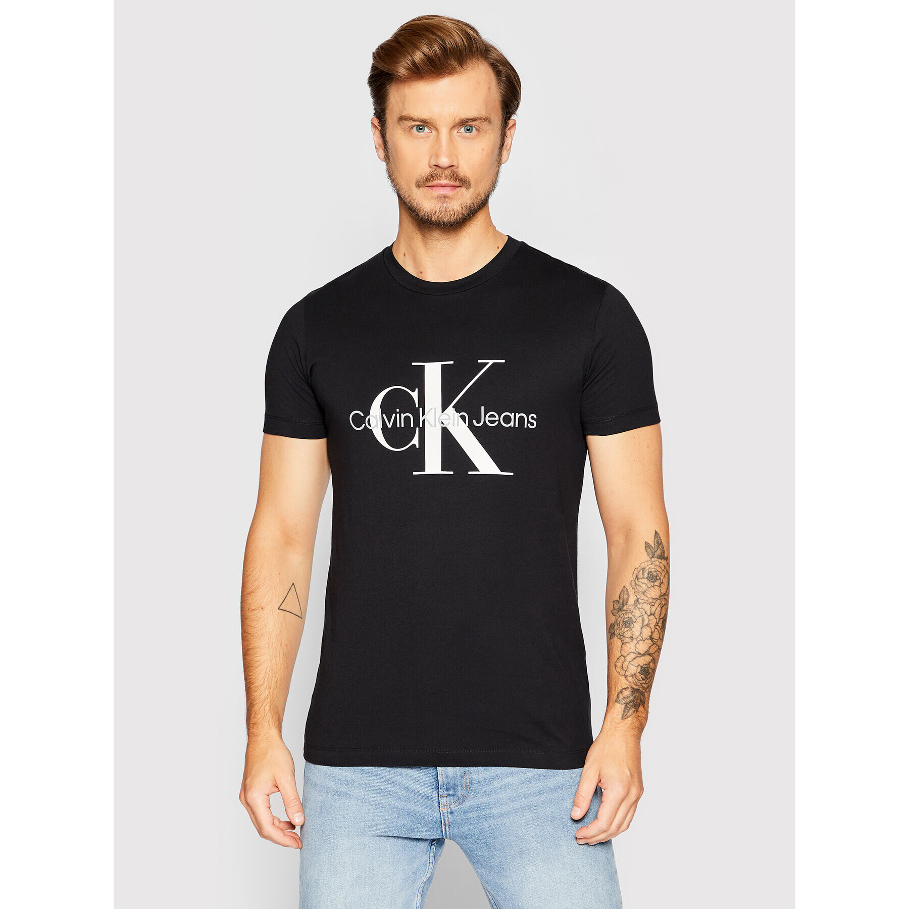 Calvin Klein Jeans T-Shirt J30J320935 Černá Slim Fit - Pepit.cz