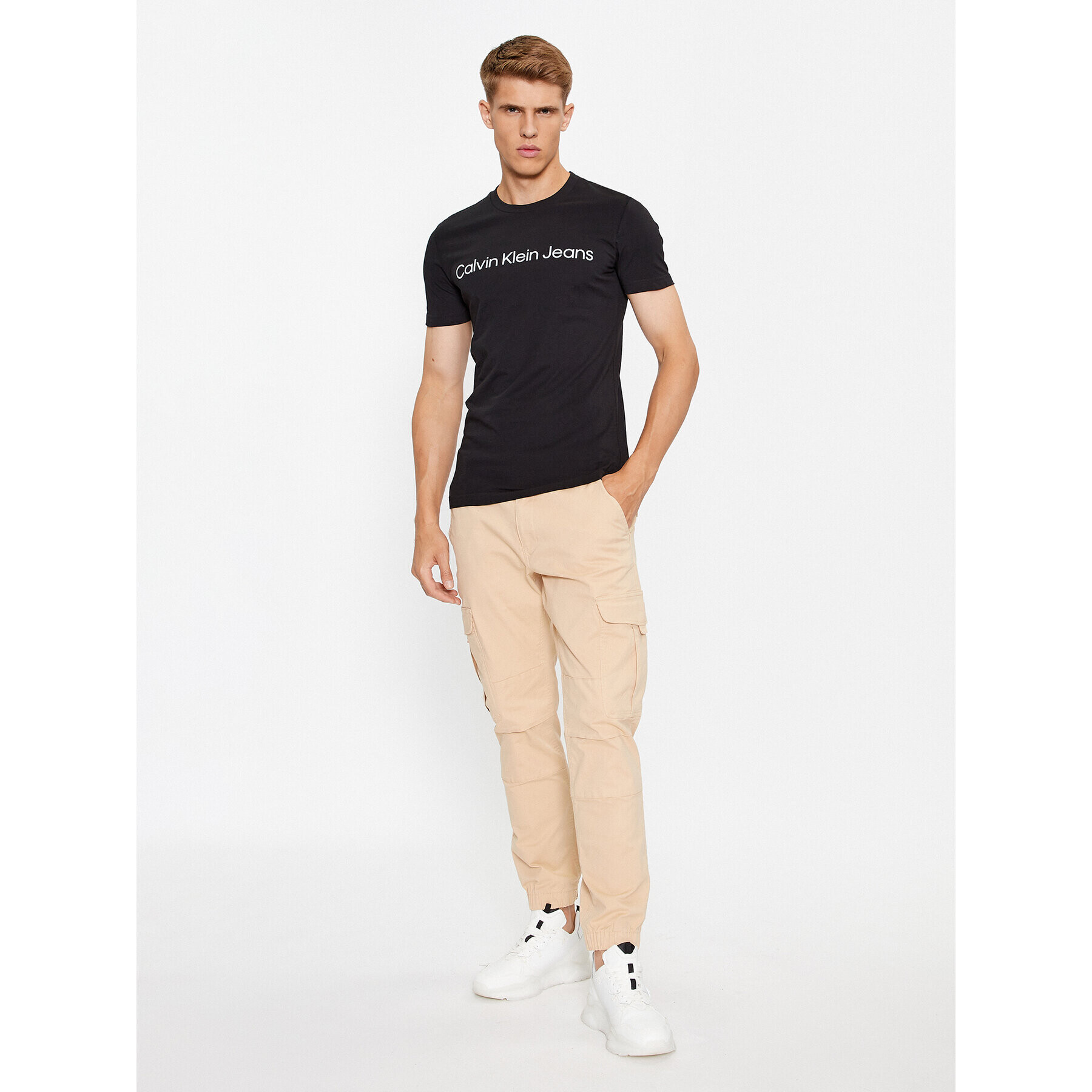 Calvin Klein Jeans T-Shirt J30J322552 Černá Slim Fit - Pepit.cz