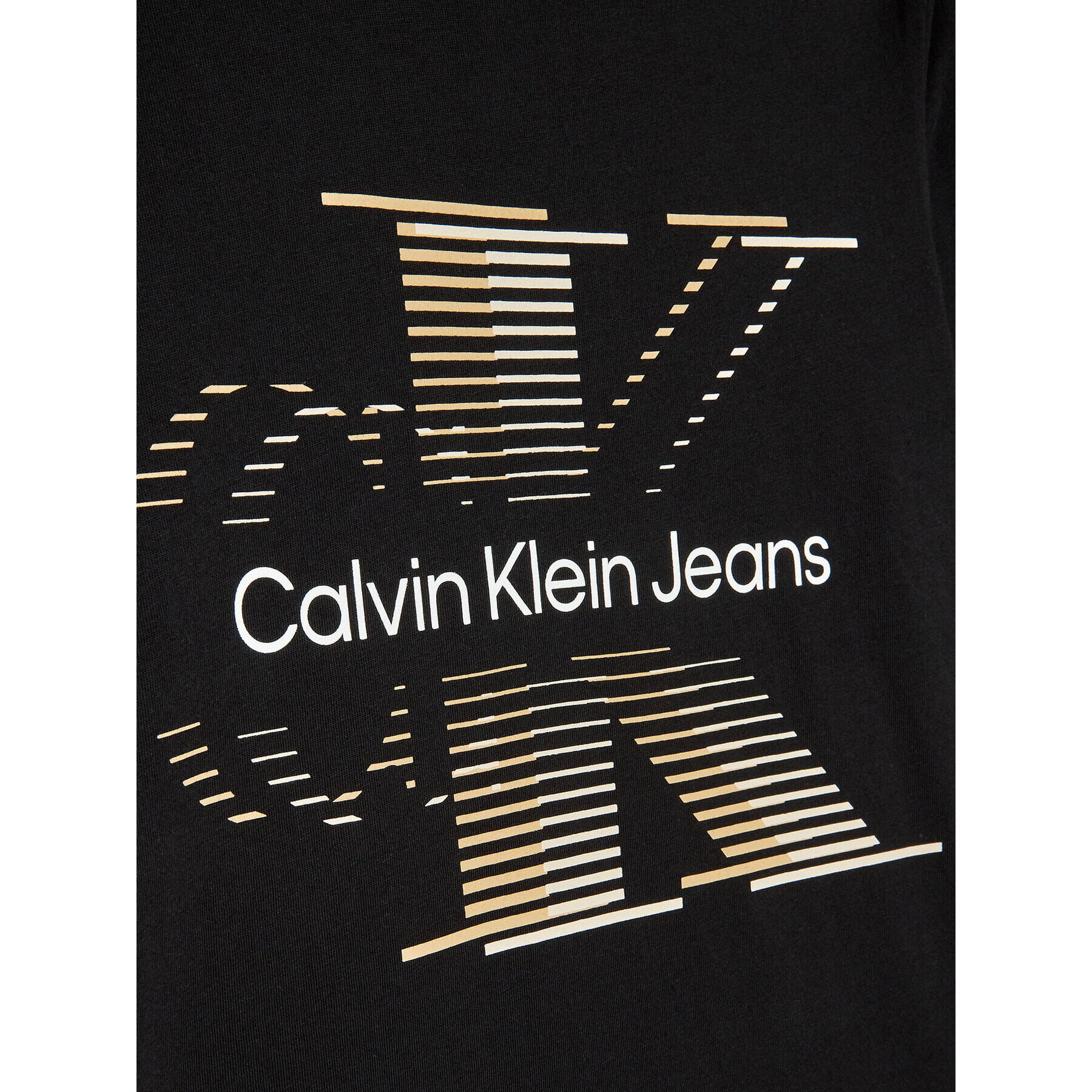 Calvin Klein Jeans T-Shirt Lined Monogram IB0IB01577 Černá Regular Fit - Pepit.cz