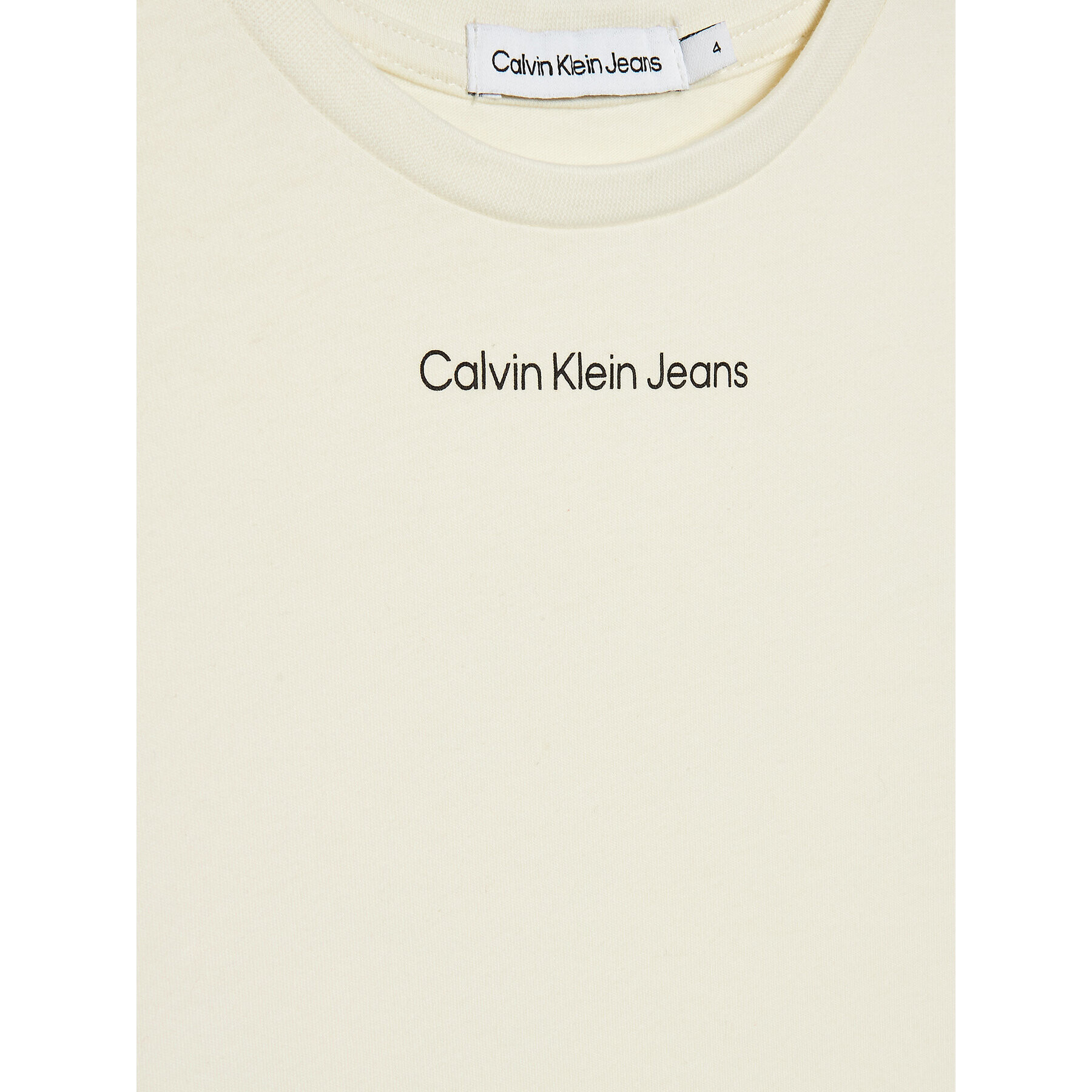 Calvin Klein Jeans T-Shirt Logo IG0IG01536 Écru Boxy Fit - Pepit.cz