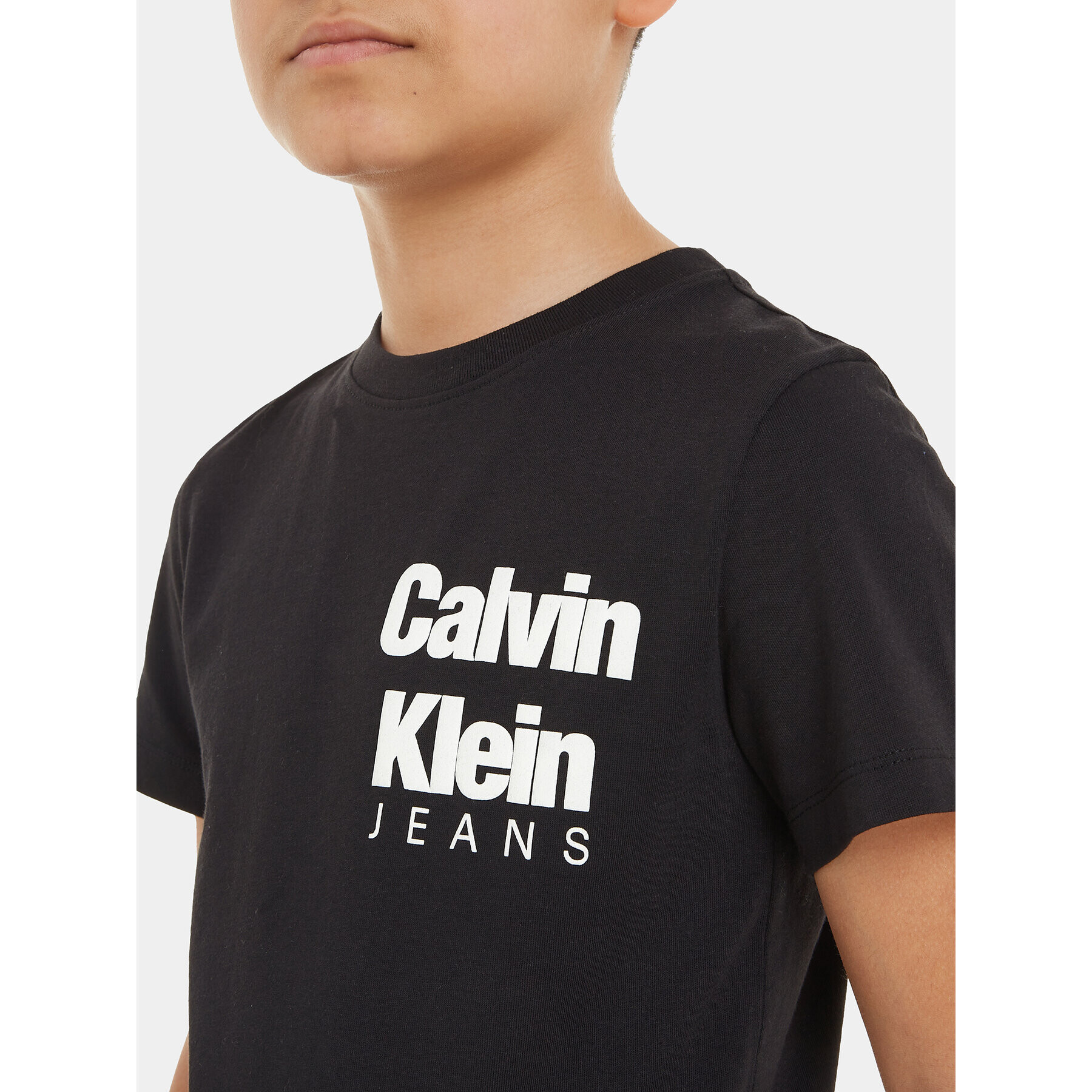 Calvin Klein Jeans T-Shirt Mini Blown Up Logo IB0IB01885 Černá Regular Fit - Pepit.cz