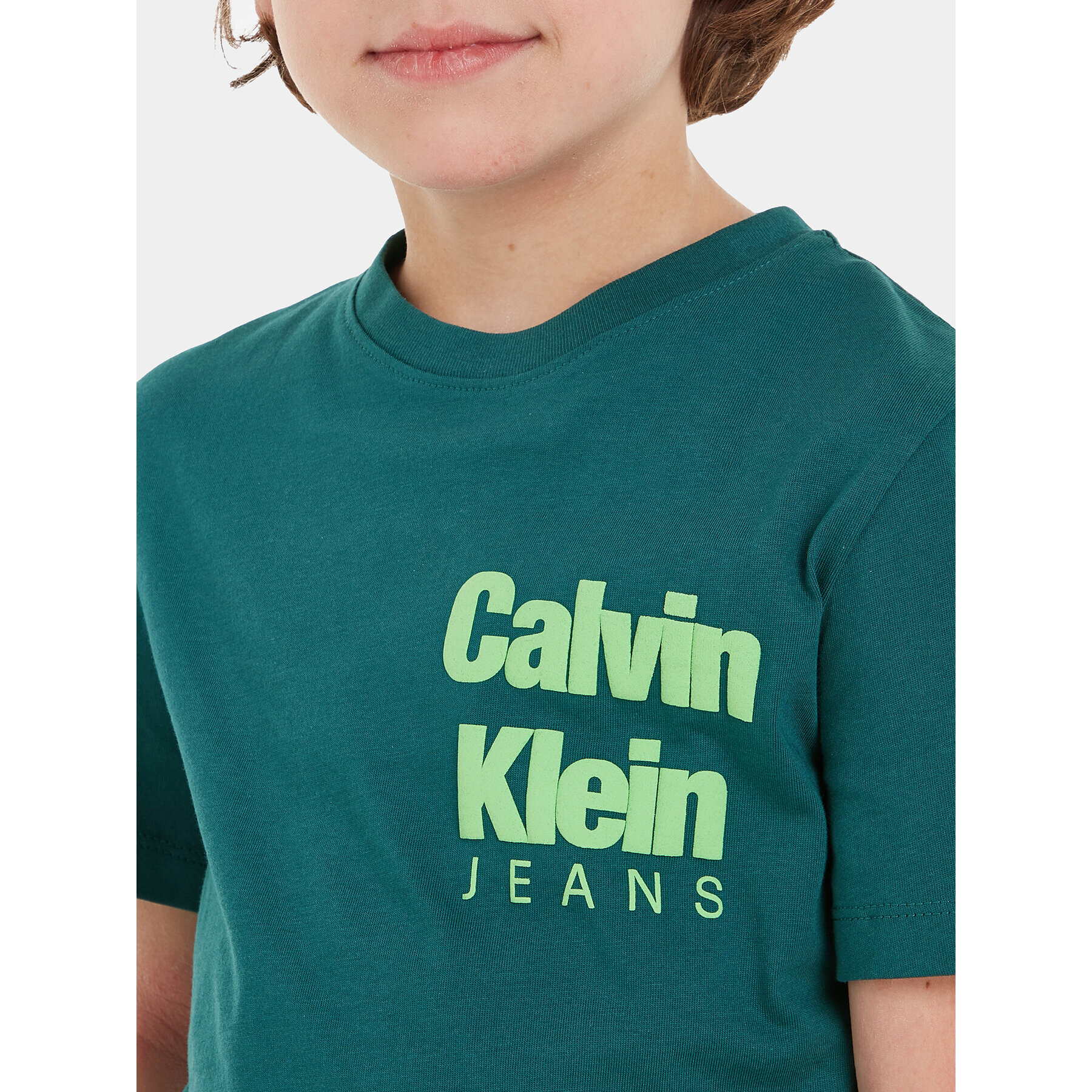 Calvin Klein Jeans T-Shirt Mini Blown Up Logo IB0IB01885 Modrá Regular Fit - Pepit.cz