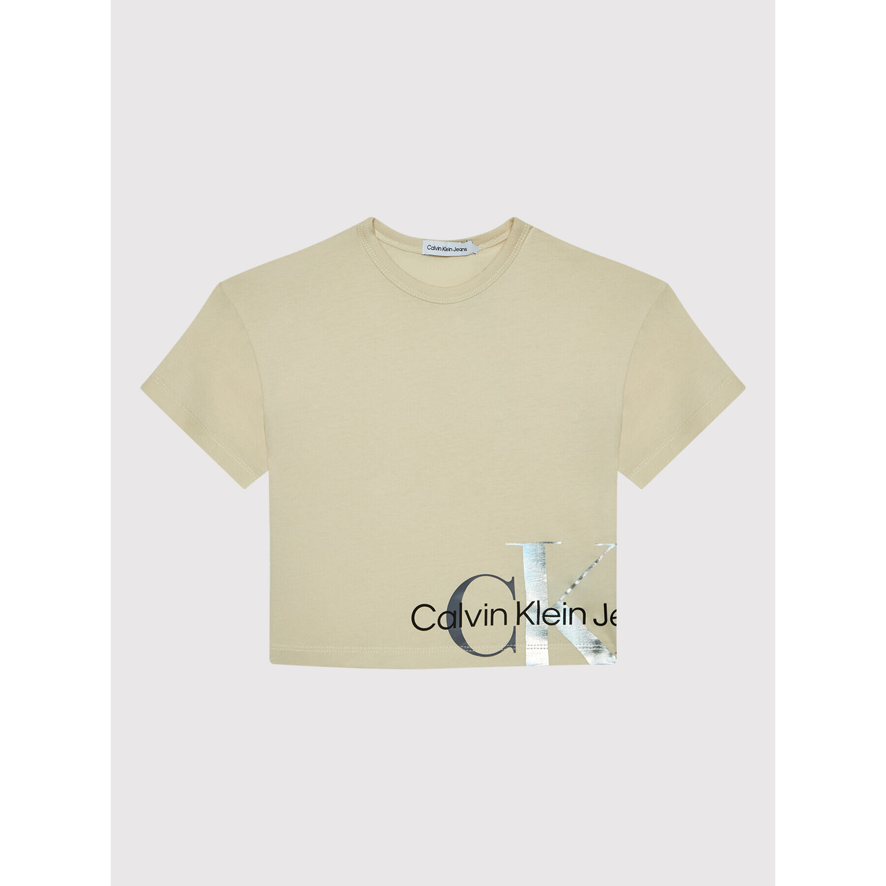 Calvin Klein Jeans T-Shirt Mixed Monogram IG0IG01289 Béžová Relaxed Fit - Pepit.cz