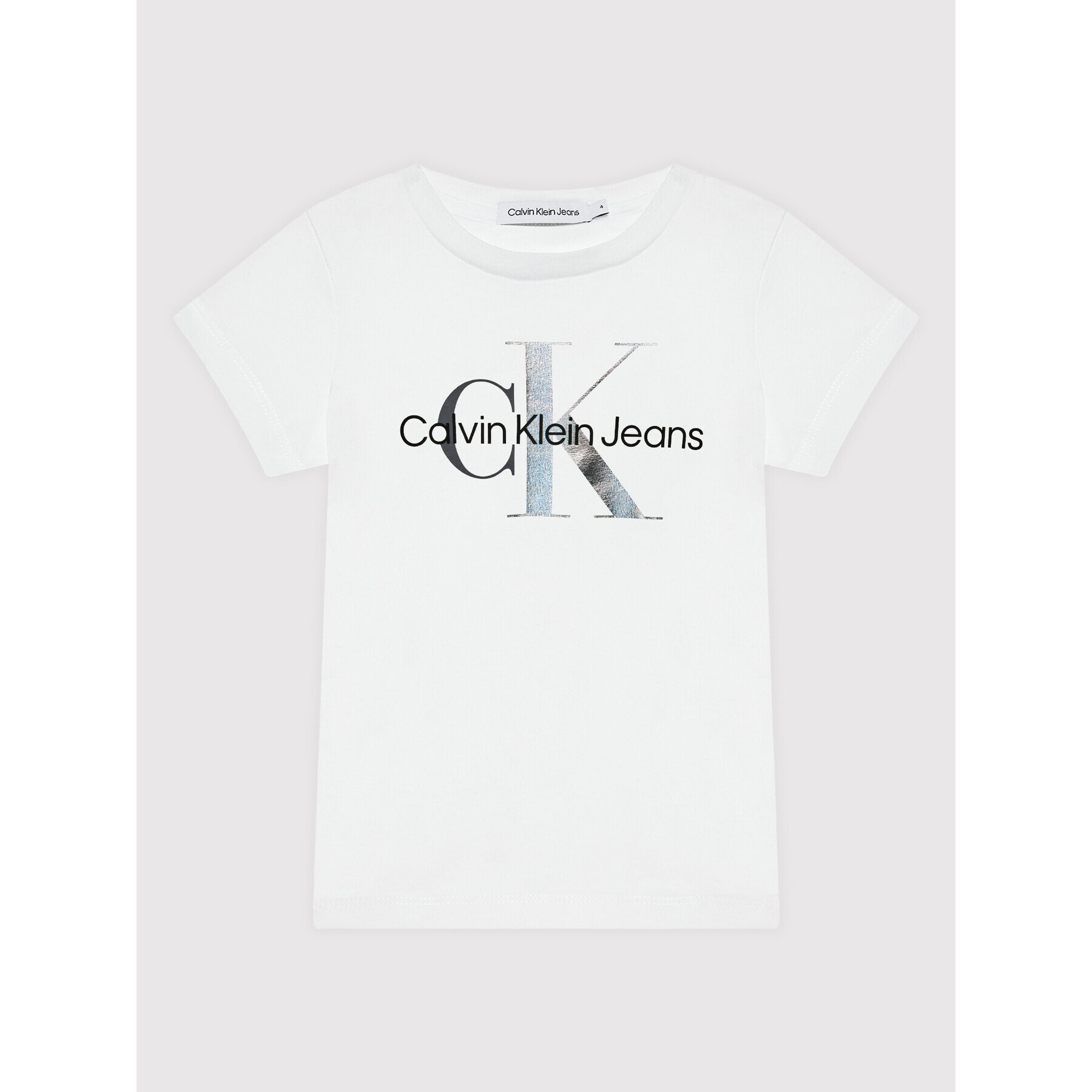 Calvin Klein Jeans T-Shirt Mixed Monogram IG0IG01291 Bílá Slim Fit - Pepit.cz