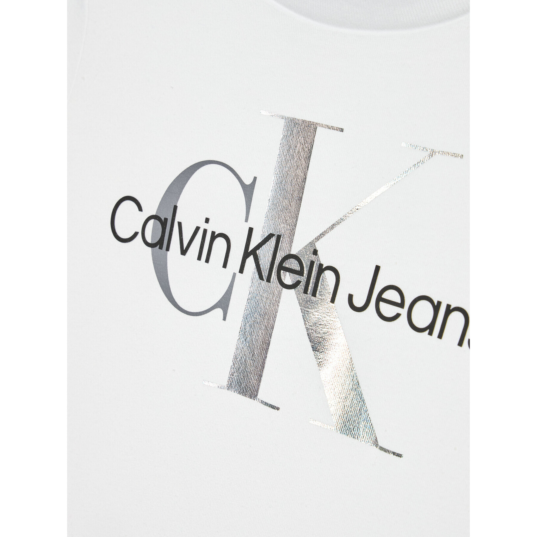 Calvin Klein Jeans T-Shirt Mixed Monogram IG0IG01291 Bílá Slim Fit - Pepit.cz