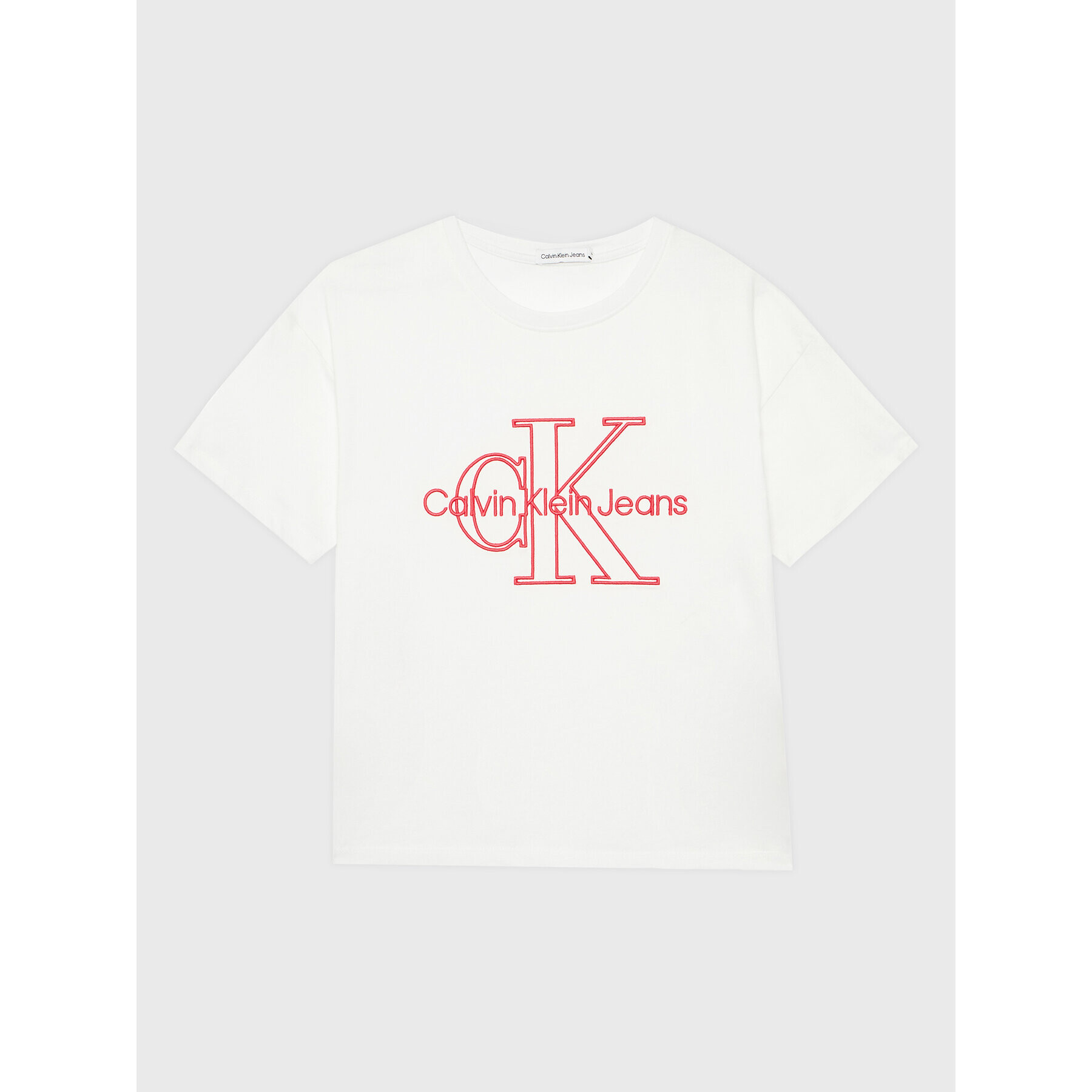 Calvin Klein Jeans T-Shirt Monogram IG0IG01944 Bílá Regular Fit - Pepit.cz