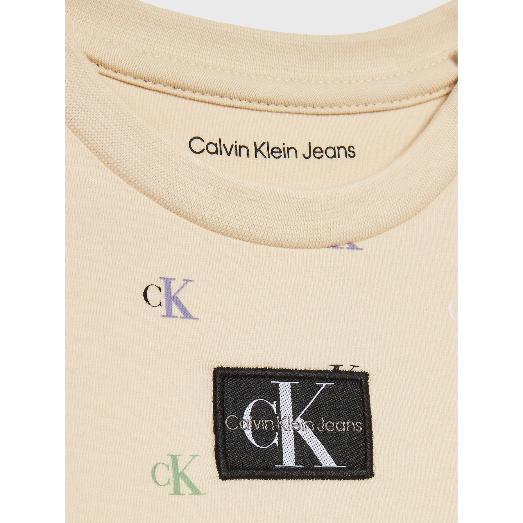 Calvin Klein Jeans T-Shirt Monogram IN0IN00052 Béžová Regular Fit - Pepit.cz