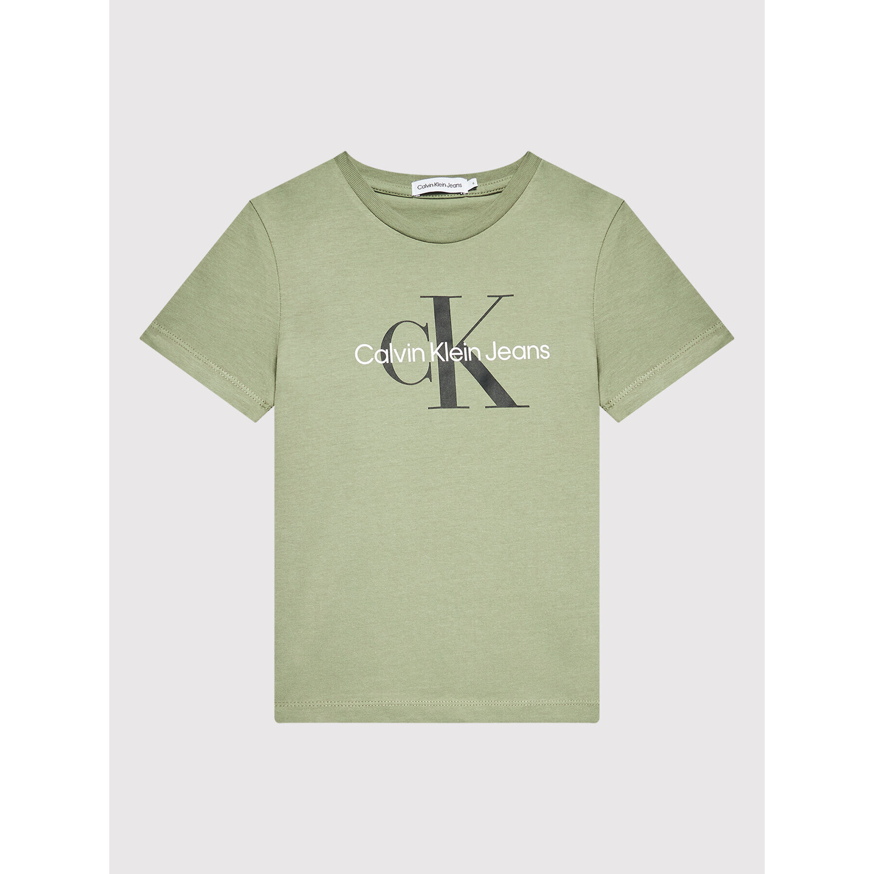 Calvin Klein Jeans T-Shirt Monogram IU0IU00267 Zelená Regular Fit - Pepit.cz