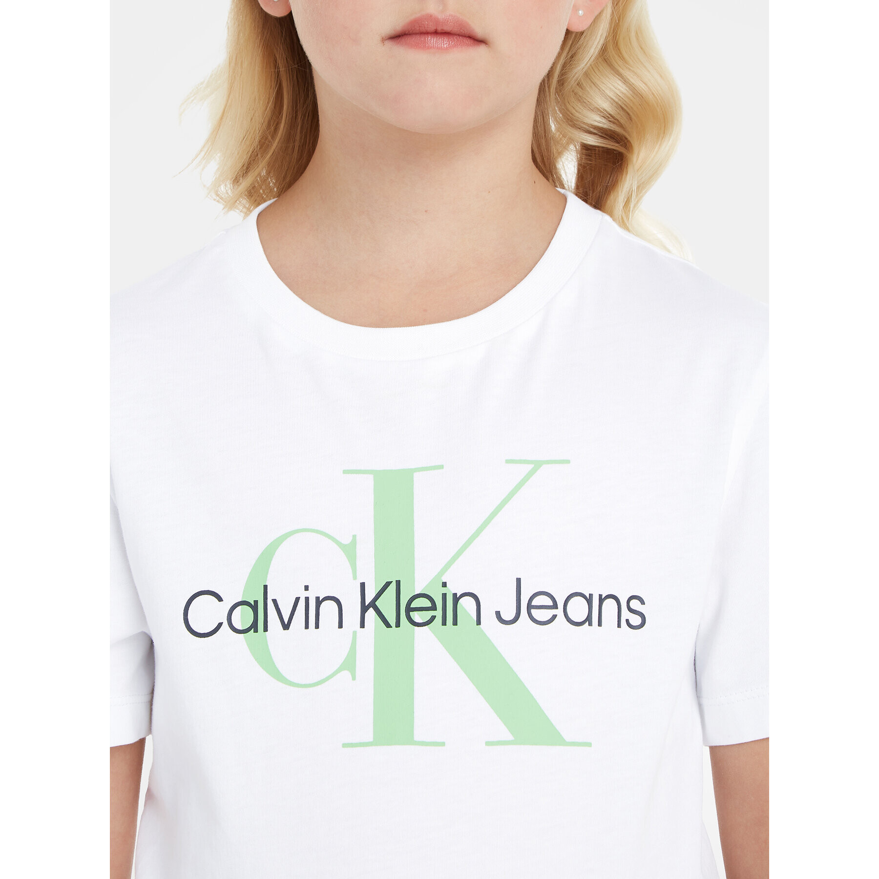 Calvin Klein Jeans T-Shirt Monogram IU0IU00460 Bílá Regular Fit - Pepit.cz