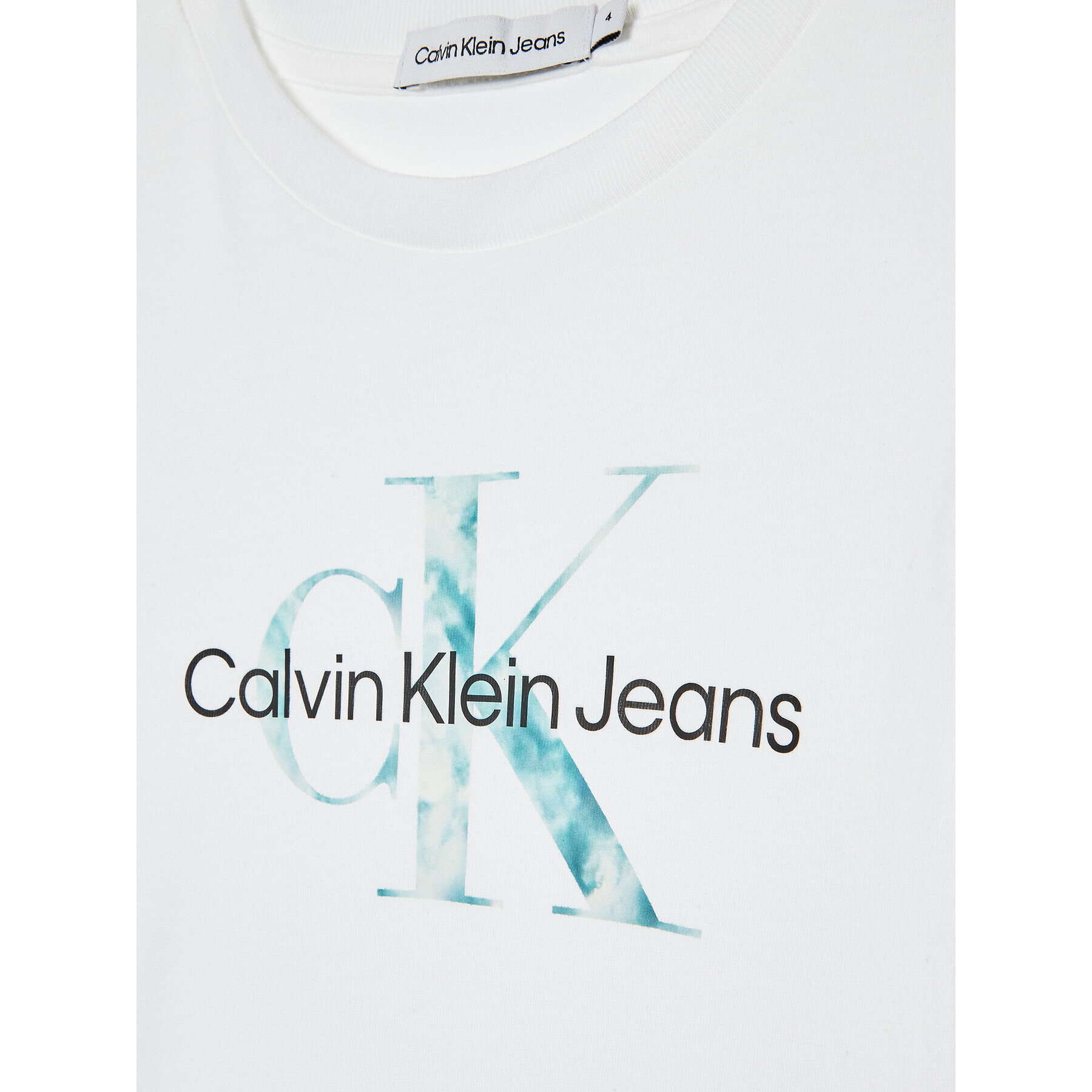 Calvin Klein Jeans T-Shirt Monogram Logo IU0IU00267 Bílá Regular Fit - Pepit.cz