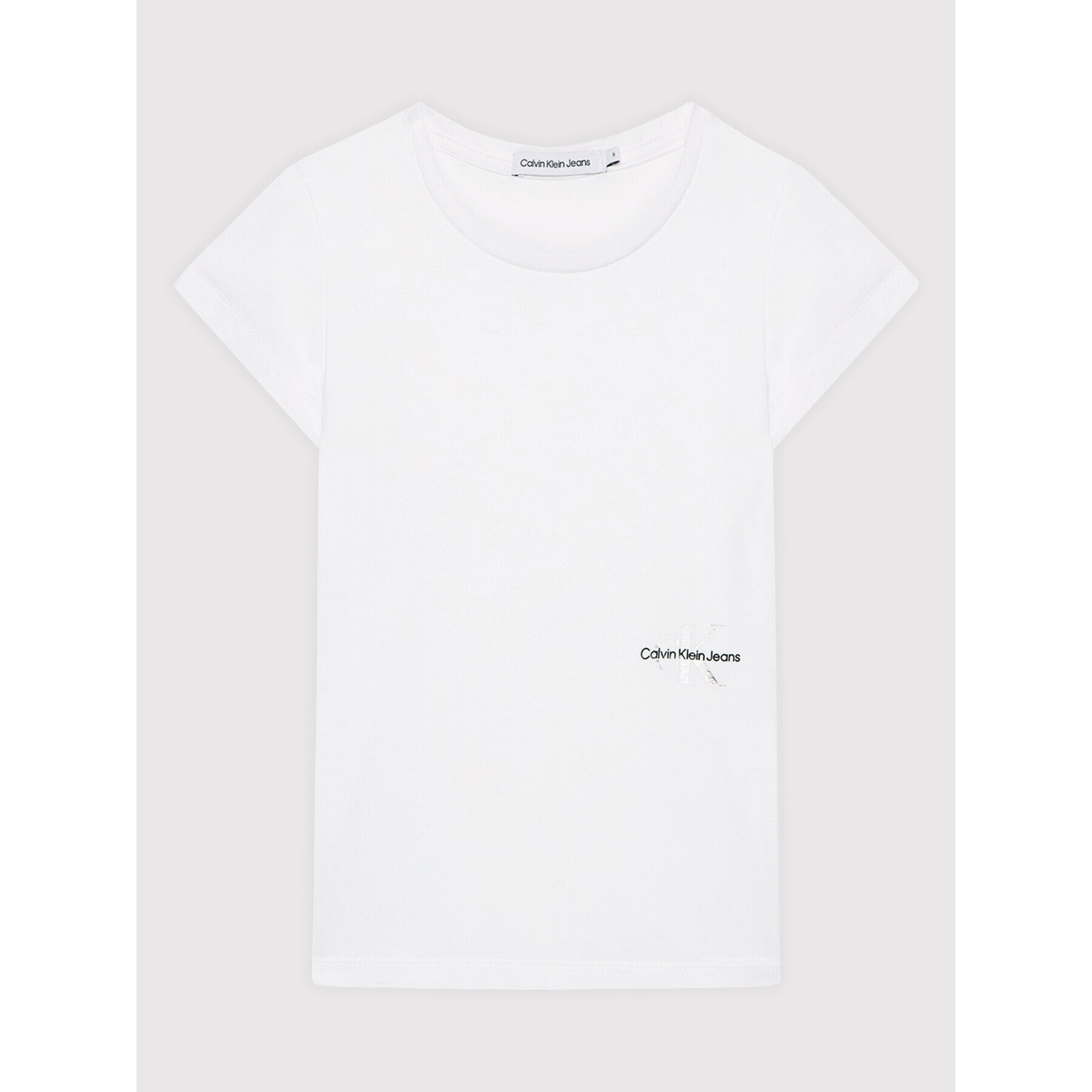 Calvin Klein Jeans T-Shirt Monogram Off Placed IG0IG01297 Bílá Slim Fit - Pepit.cz