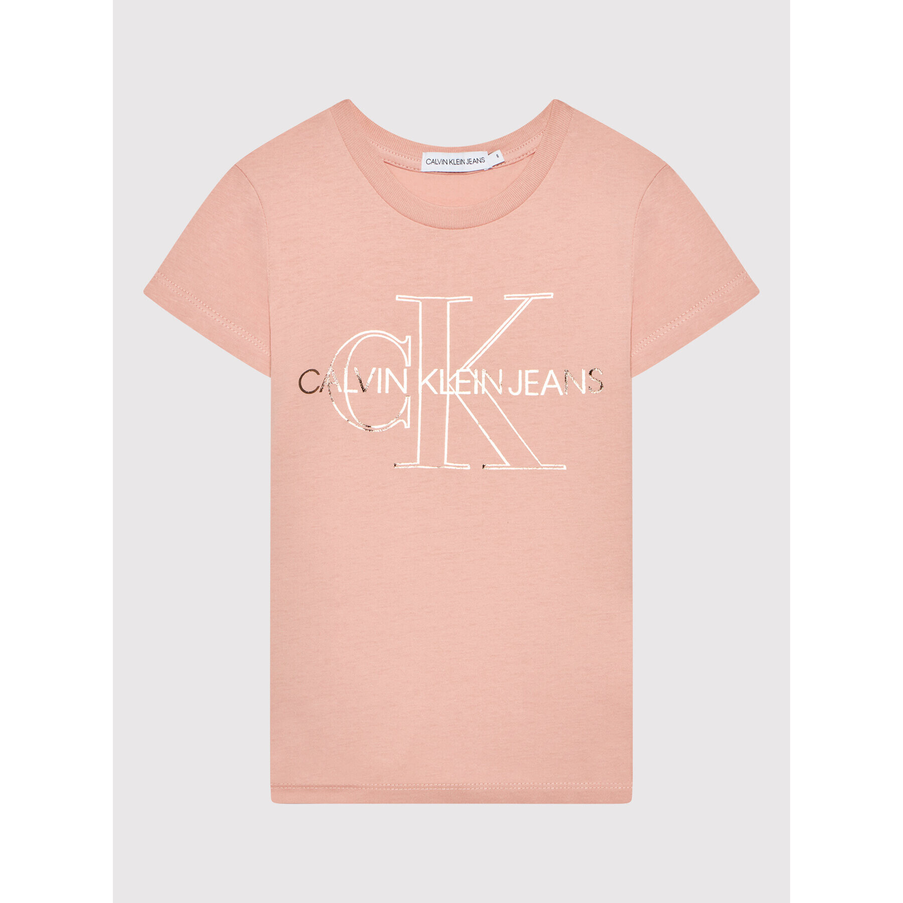 Calvin Klein Jeans T-Shirt Monogram Outline IG0IG01159 Růžová Slim Fit - Pepit.cz