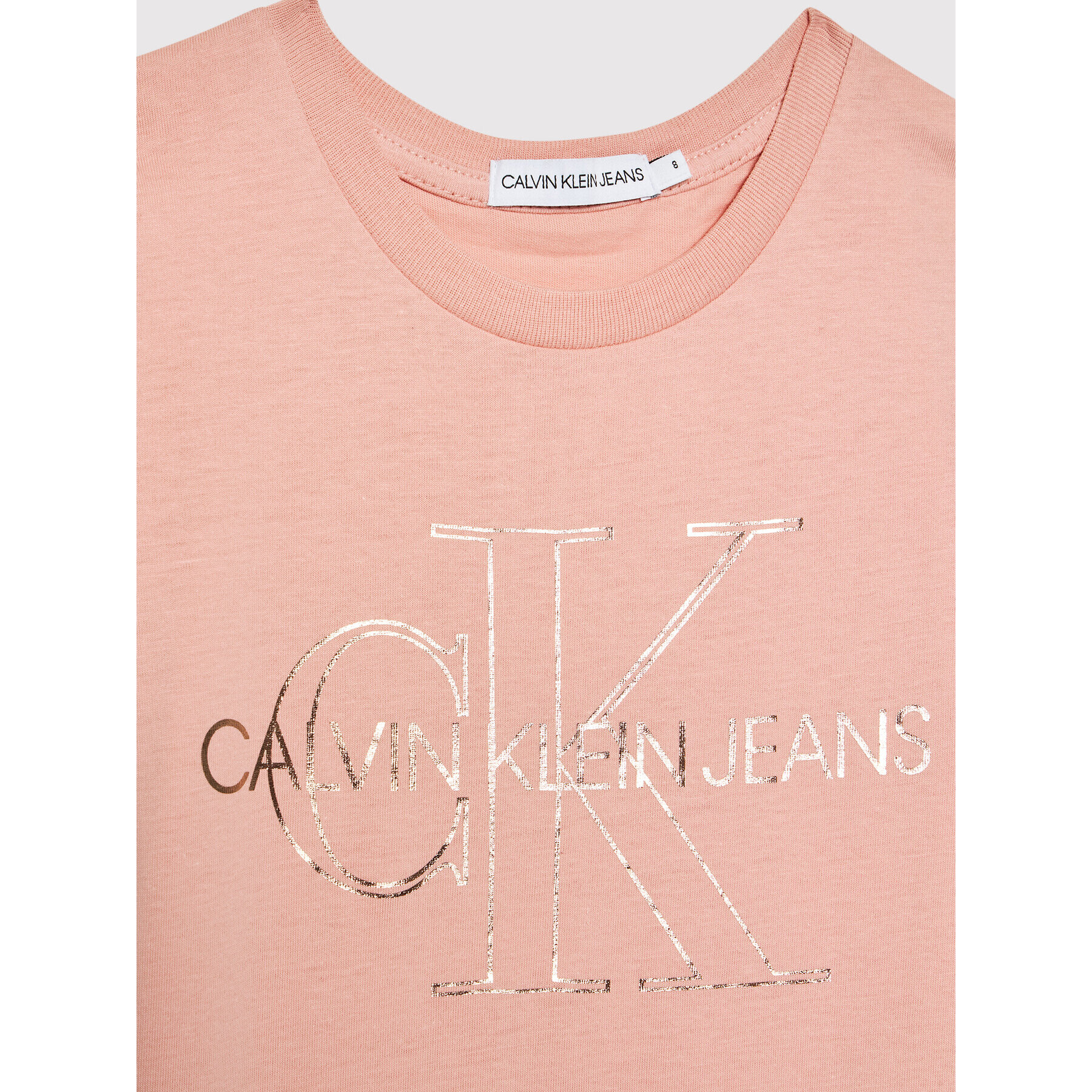 Calvin Klein Jeans T-Shirt Monogram Outline IG0IG01159 Růžová Slim Fit - Pepit.cz