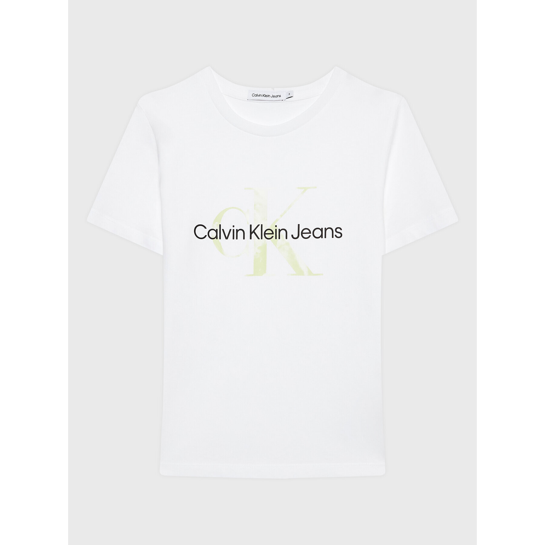 Calvin Klein Jeans T-Shirt Monogram Print Logo IU0IU00395 Bílá Regular Fit - Pepit.cz