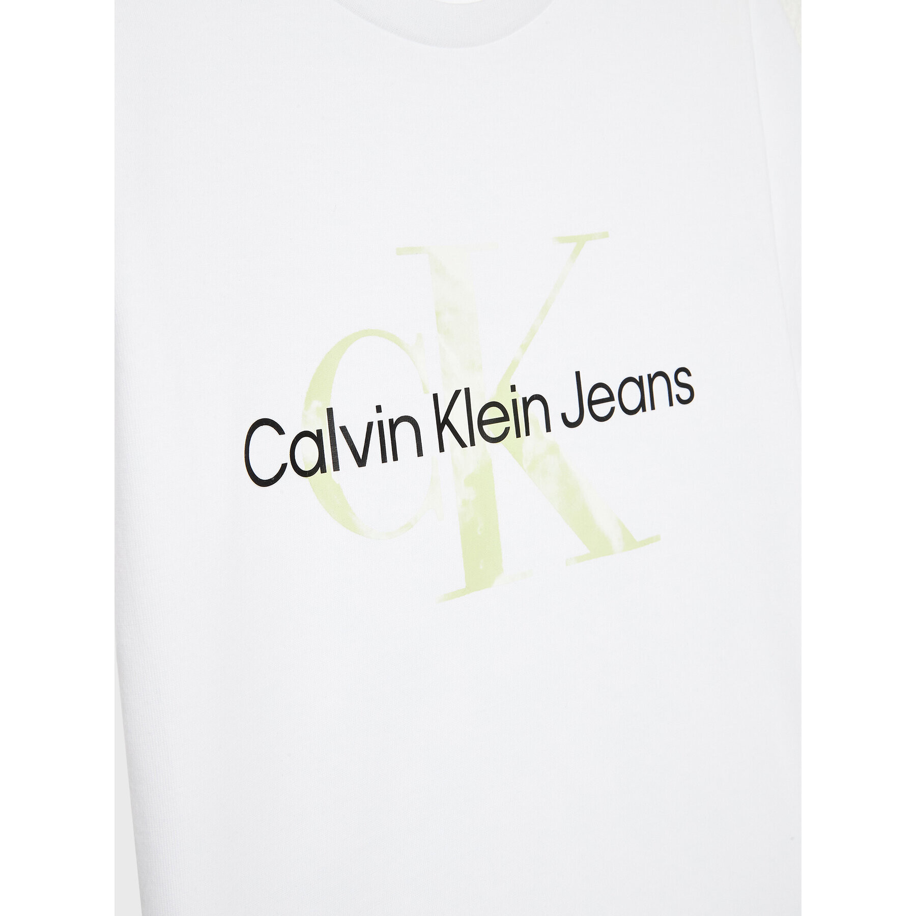 Calvin Klein Jeans T-Shirt Monogram Print Logo IU0IU00395 Bílá Regular Fit - Pepit.cz