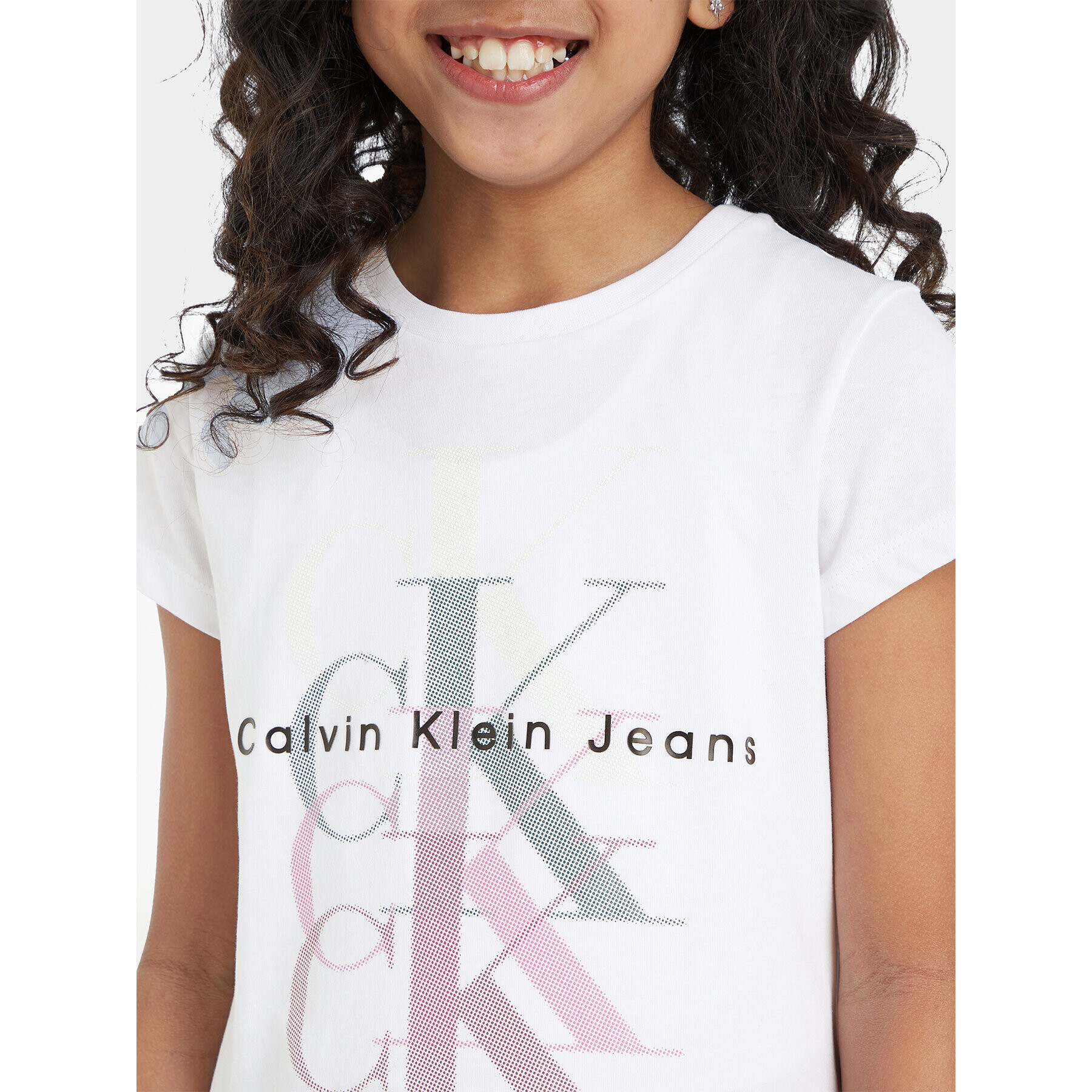 Calvin Klein Jeans T-Shirt Monogram Repeat IG0IG02263 Bílá Slim Fit - Pepit.cz