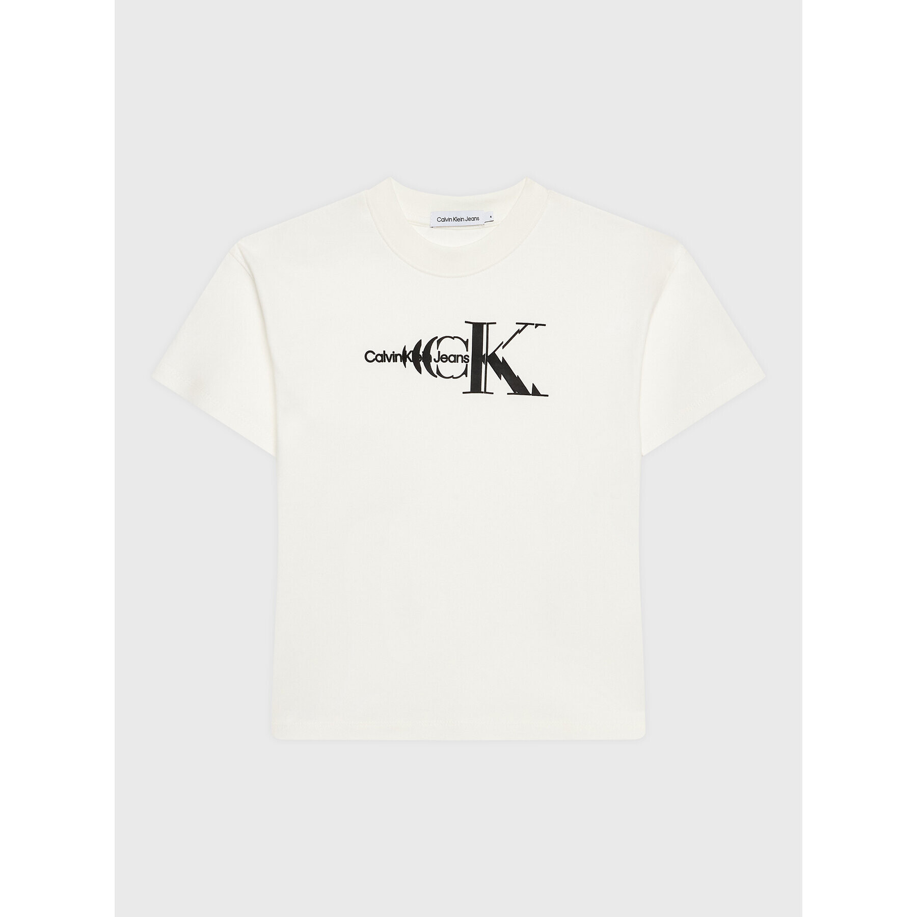 Calvin Klein Jeans T-Shirt Natural Dye Monogram IB0IB01532 Bílá Regular Fit - Pepit.cz