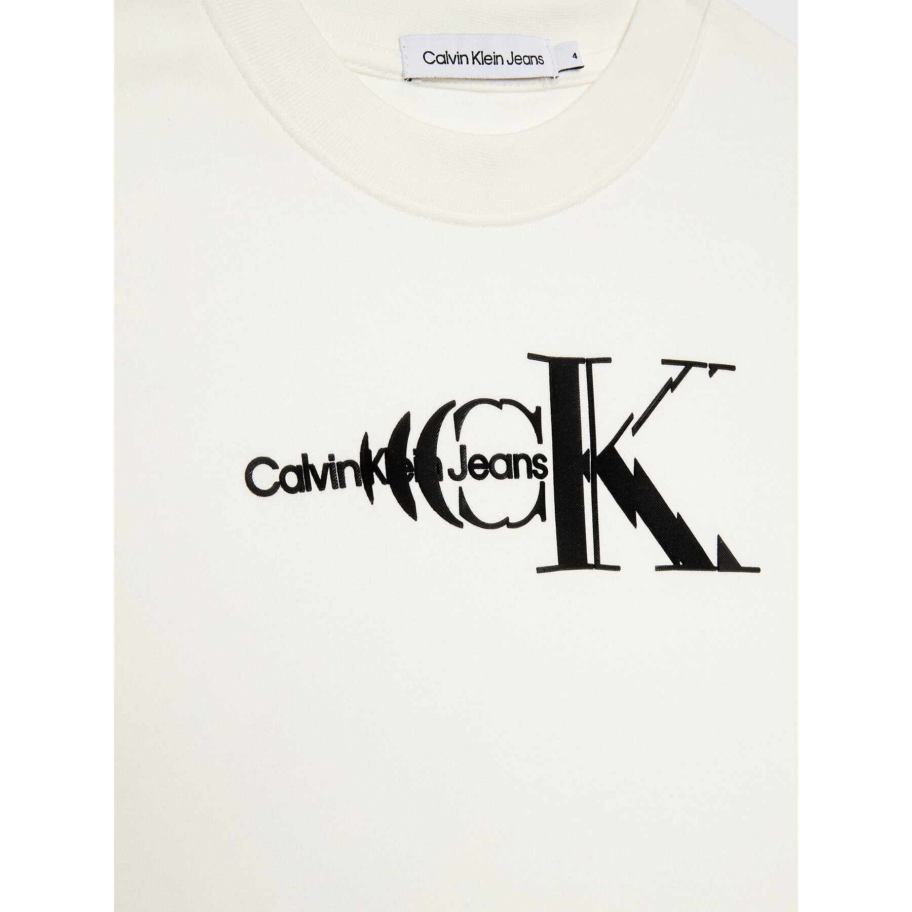 Calvin Klein Jeans T-Shirt Natural Dye Monogram IB0IB01532 Bílá Regular Fit - Pepit.cz