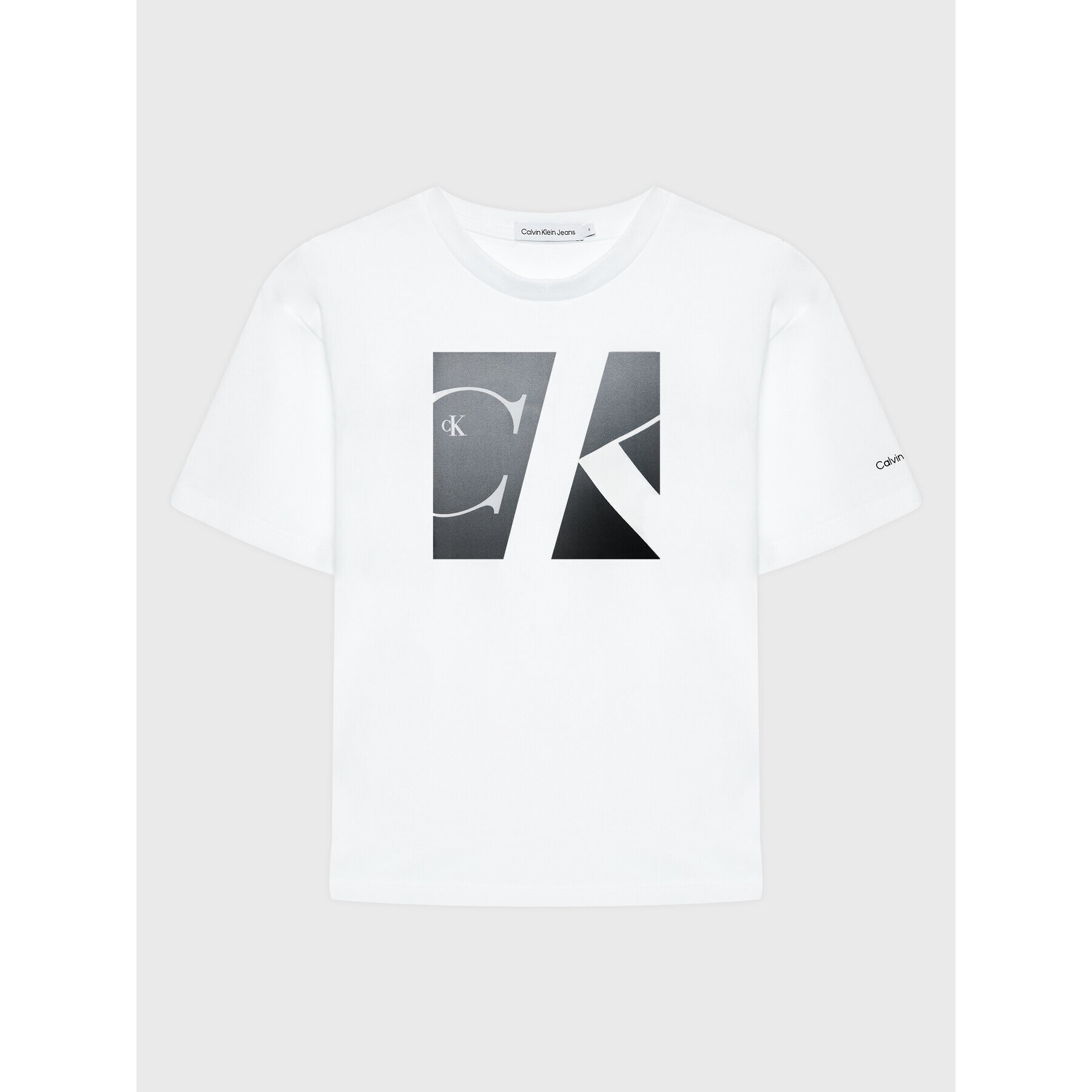 Calvin Klein Jeans T-Shirt Reflective Monogram Logo IB0IB01336 Bílá Regular Fit - Pepit.cz