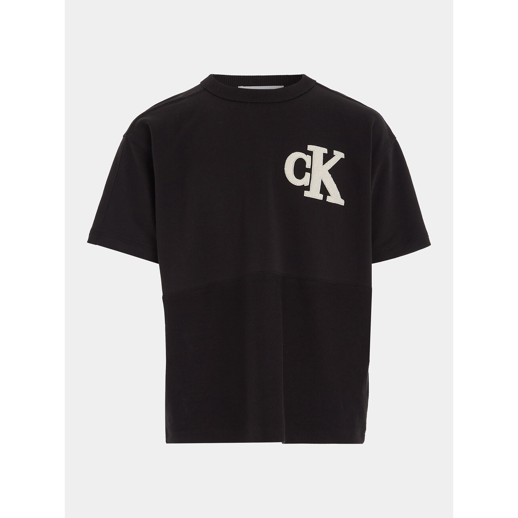 Calvin Klein Jeans T-Shirt Towelling Mono Terry IB0IB01729 Černá Regular Fit - Pepit.cz