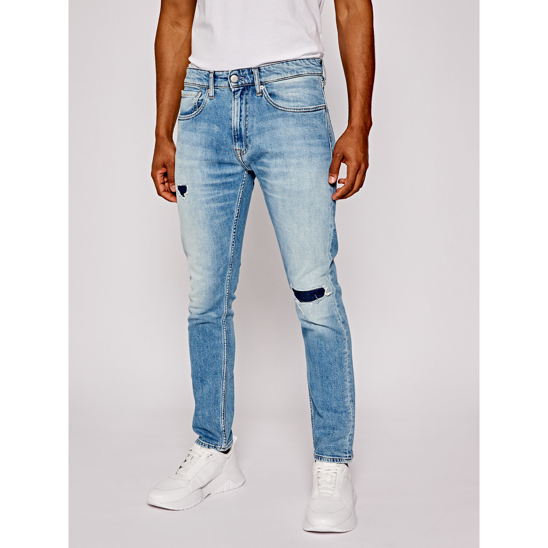 Calvin Klein Jeans Tapered Fit džíny J30J312371 Tmavomodrá Tapered - Pepit.cz