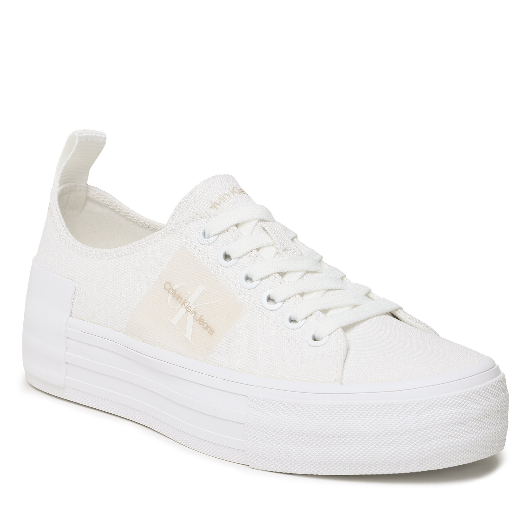 Calvin Klein Jeans Tenisky Bold Vulc Flat Laceup YW0YW01039 Bílá - Pepit.cz